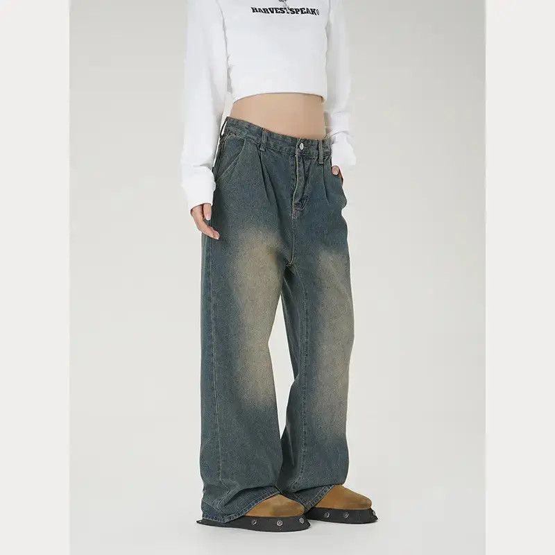Japanese Brand Retro loose high street wide leg jeans Size US 32 / EU 48 - 4 Thumbnail