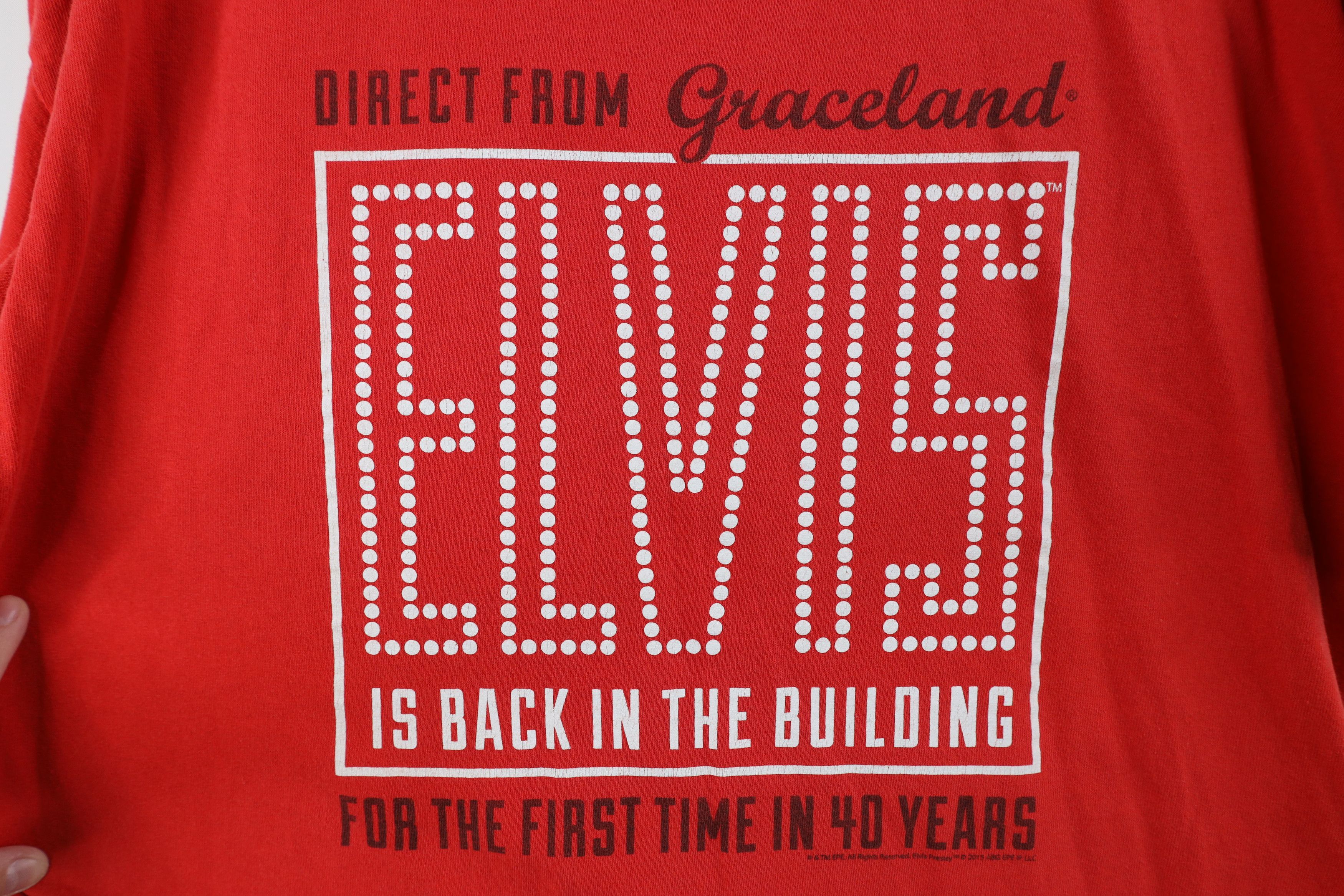 Vintage Vintage Y2K Spell Out Graceland Elvis Presley T-Shirt Red Size US XL / EU 56 / 4 - 4 Thumbnail