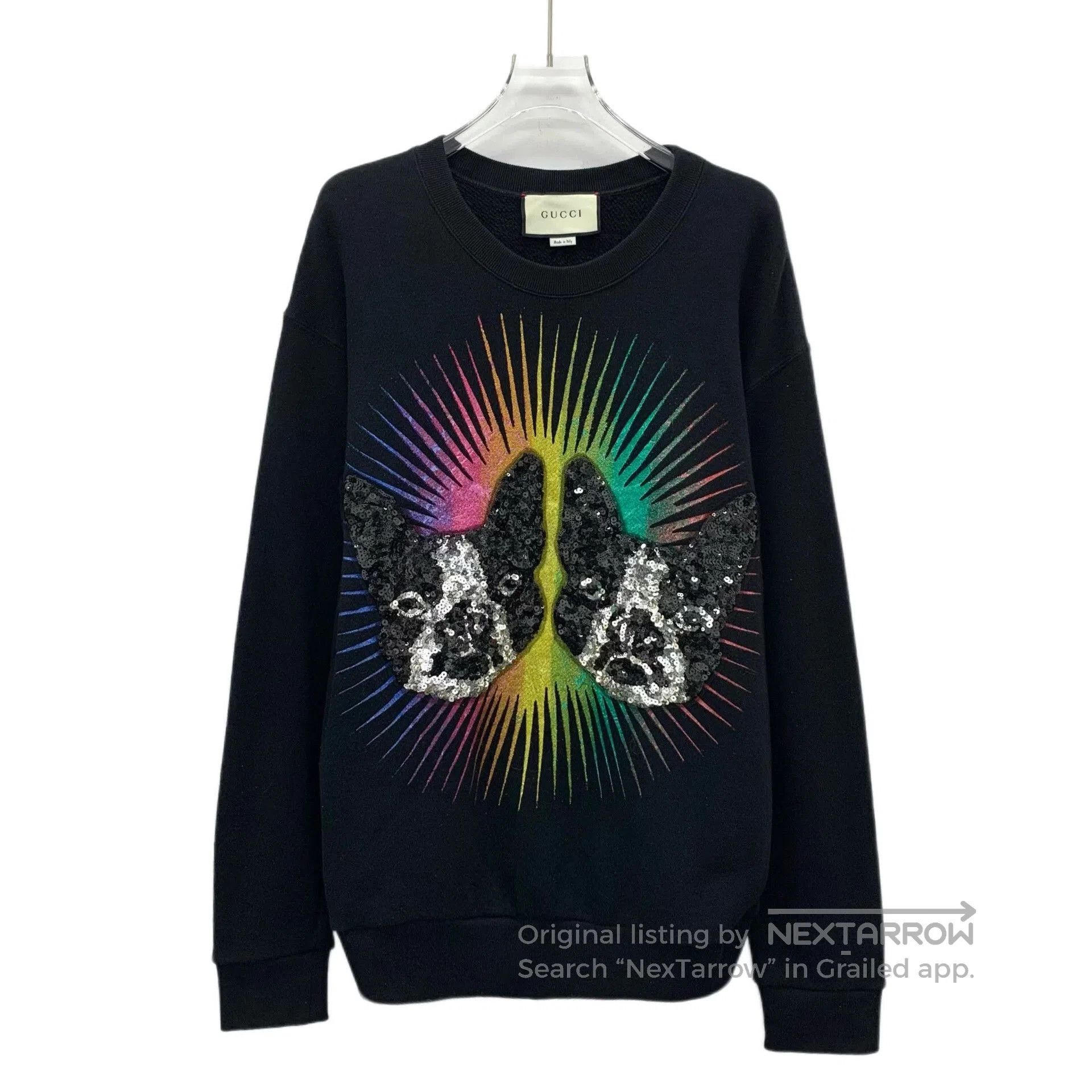 Gucci Gucci Black Cat Sequin Cotton Sweatshirt. Size S / US 4 / IT 40 - 1 Thumbnail