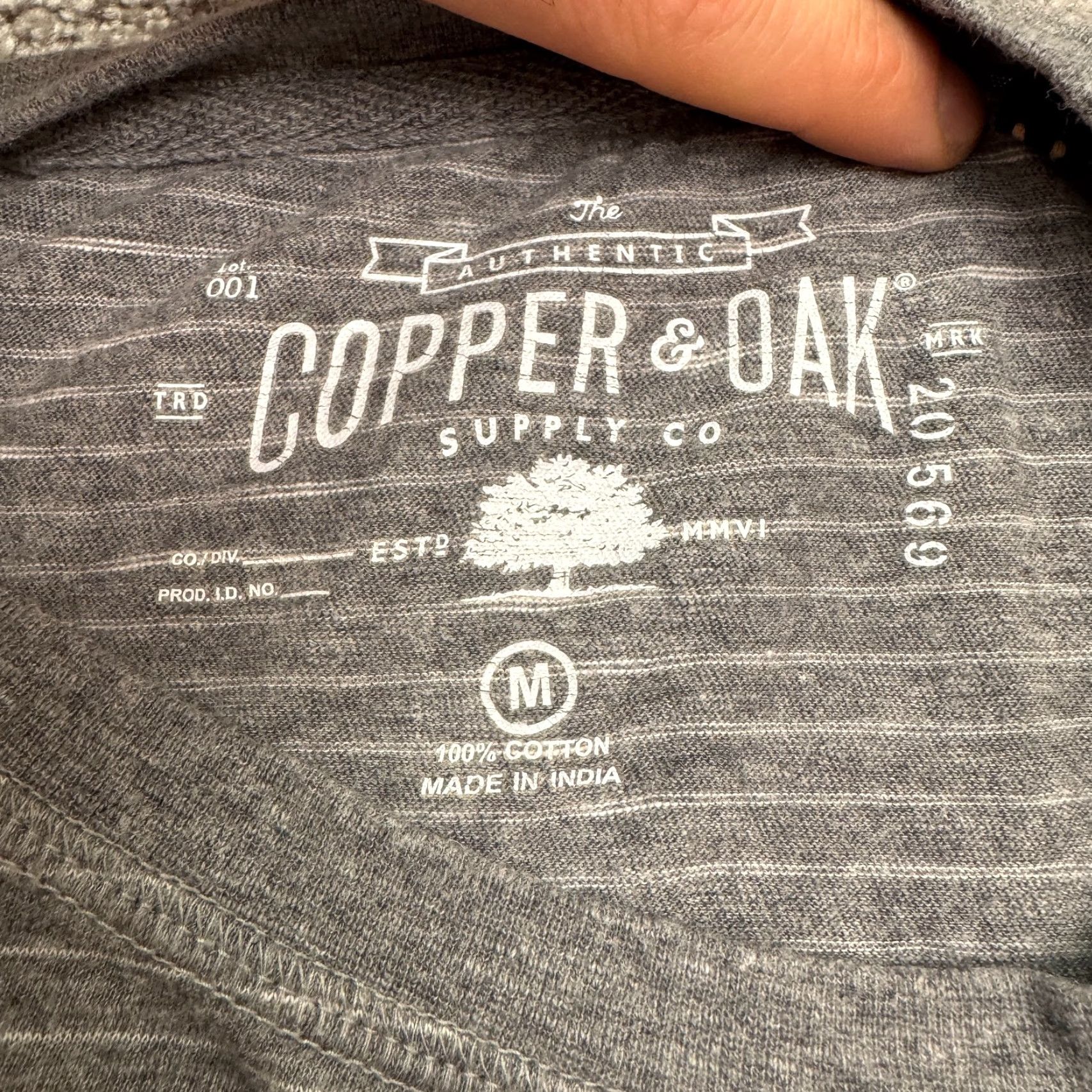 Vintage VINTAGE Copper & Oak Men's T-Shirt Short Sleeve Crew Neck Cotton Striped Casual Tee Fall Spring Summer Winter Medium Gray Clothes Size US M / EU 48-50 / 2 - 5 Thumbnail