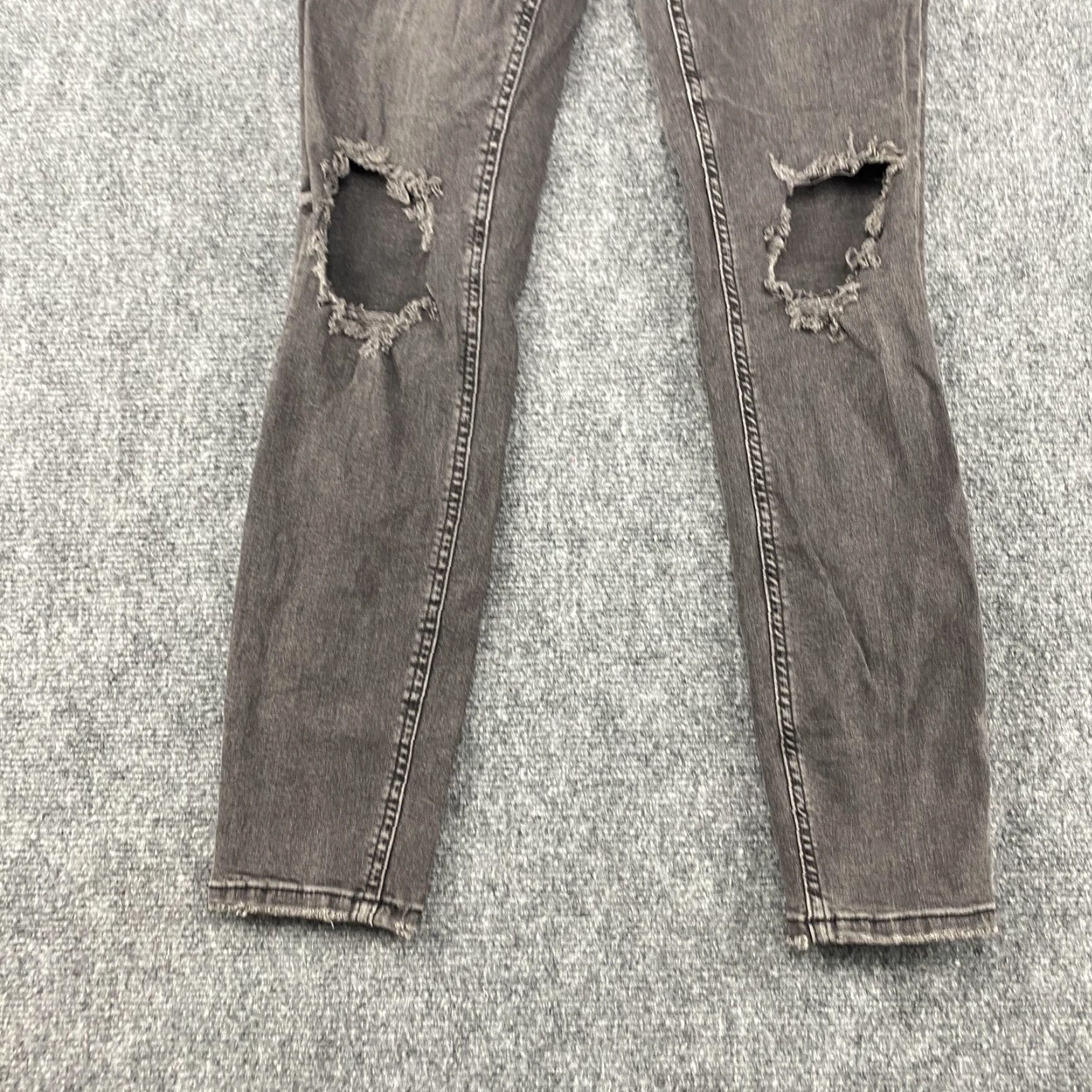 Free People Free People Jeans Womens 28 Gray Distressed Ripped Knee Skinny Stretch Denim Jeans Size 28" / US 6 / IT 42 - 3 Thumbnail