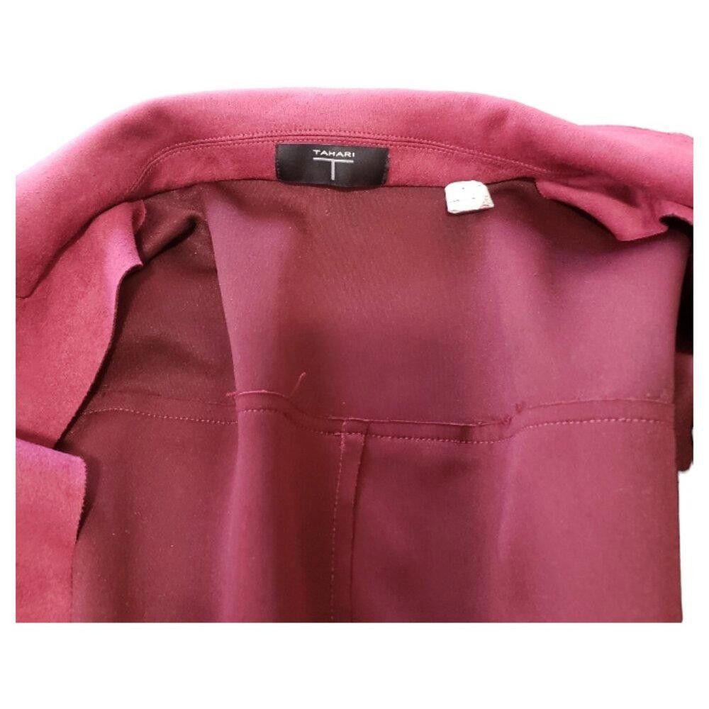 Designer CT1173 Tahari Faux Suede Blazer with Slits & Pockets S/P Size S / US 4 / IT 40 - 6 Thumbnail