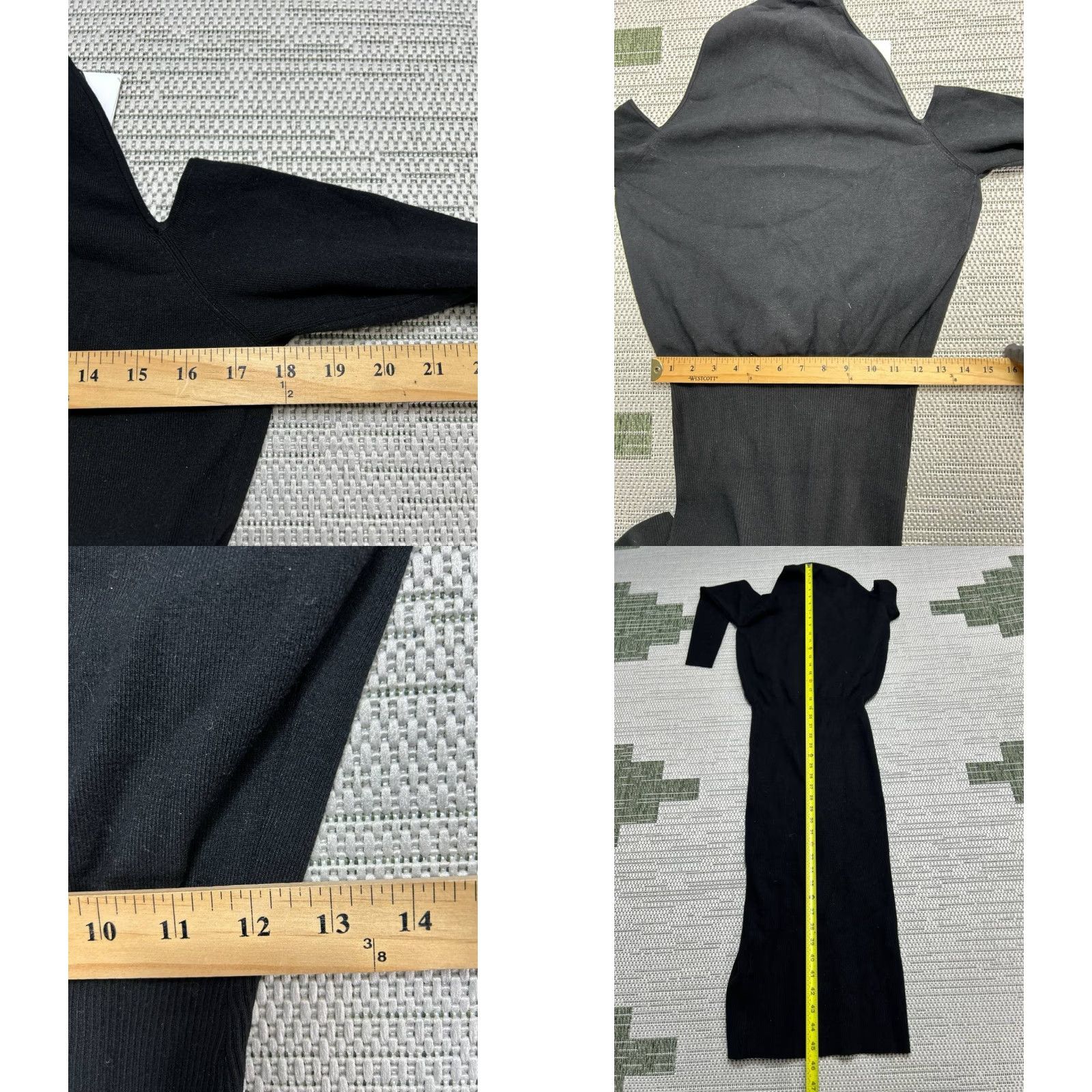 Reiss Reiss Midi Sweater Dress Womens M Black Knit Ribbed Stretch Tailored V-Neck Pullover Casual Party/Cocktail Size M / US 6-8 / IT 42-44 - 8 Thumbnail