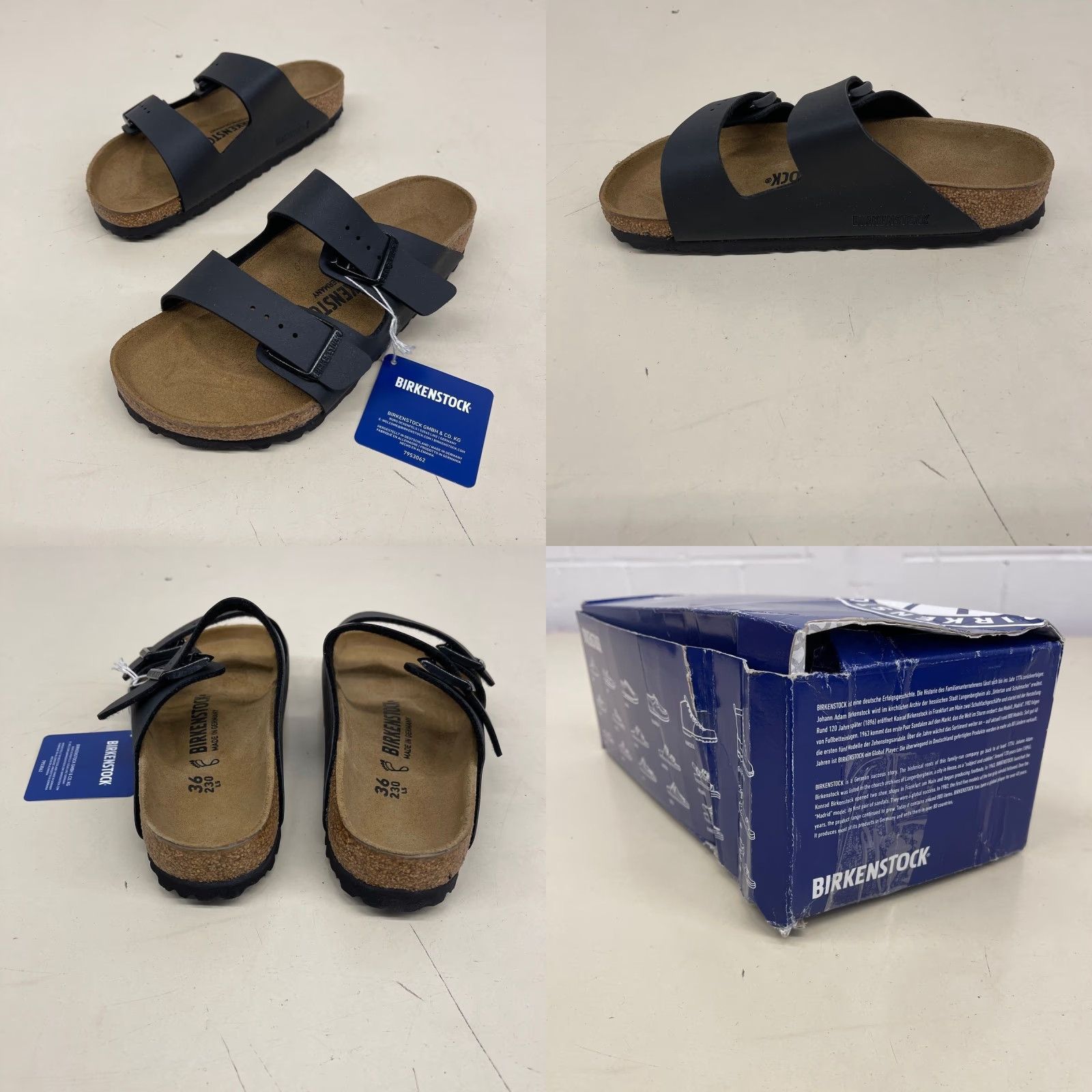 VINTAGE Birkenstock Arizona Sandals Unisex Adults Size M3/W5 Black