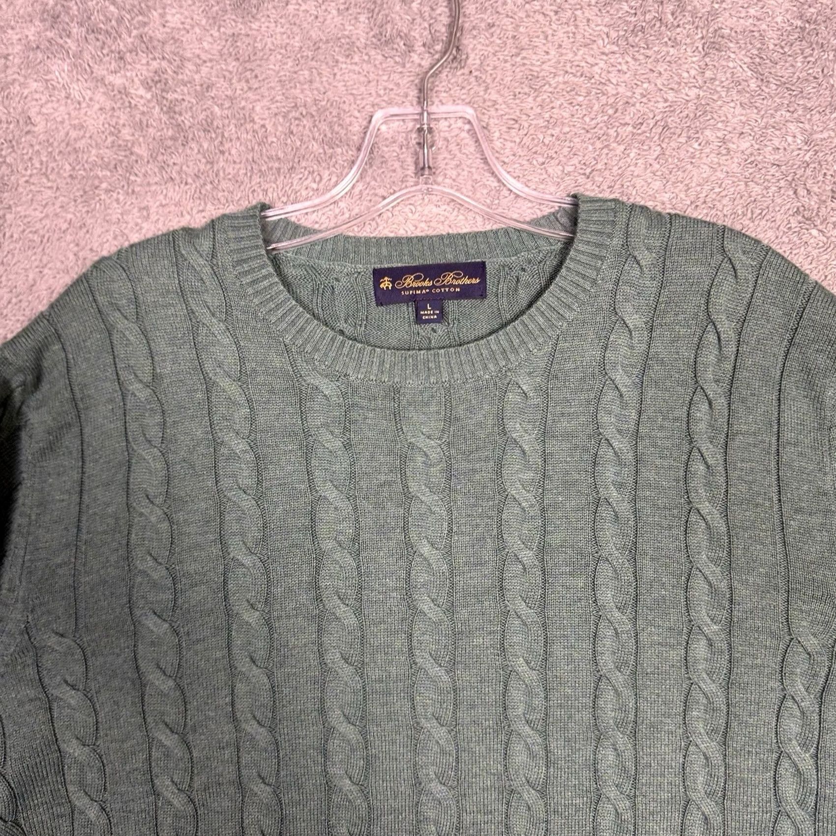 Brooks Brothers Brooks Brothers Sweater Men L Cable Knit Crewneck Supima Jumper Pullover Speckal Blue Cotton Knit Logo Pullover Regular Size L Men Wool? Size US L / EU 52-54 / 3 - 4 Thumbnail