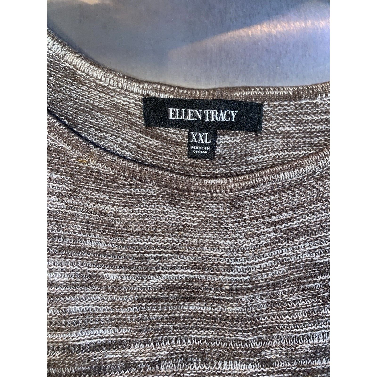 Ellen Tracy Ellen Tracy Sweater Grey/Brown Melange Knit XXL Size XXL / US 16-18 / IT 52-54 - 3 Thumbnail