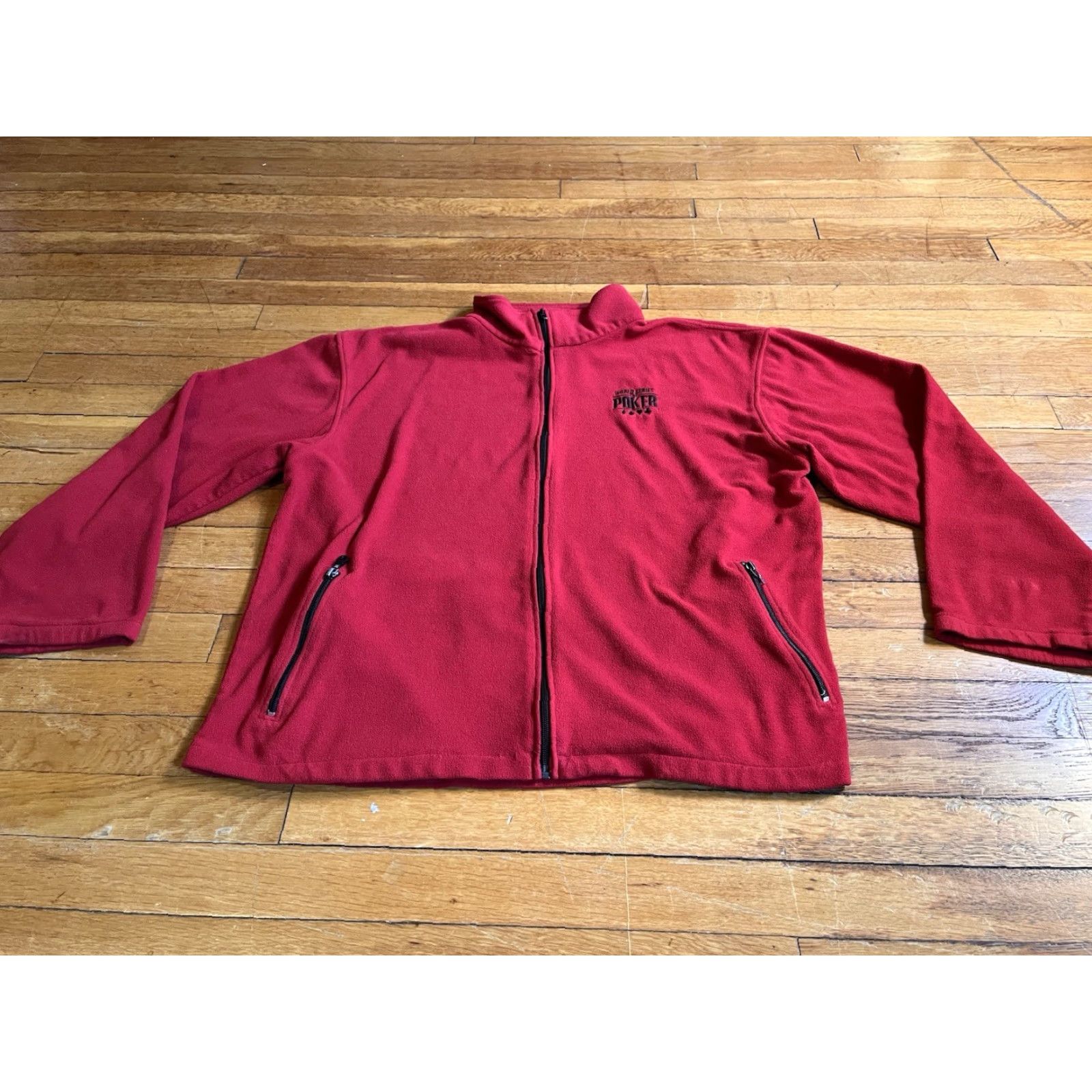 Vintage VINTAGE World Series of Poker Sweatshirt Men's XL Red WSOP Full Zip, Logo Embroidered, Mock Neck, Long Sleeve, Pockets, 1980s-2000s Retro Mens XL Red Size US XL / EU 56 / 4 - 2 Thumbnail