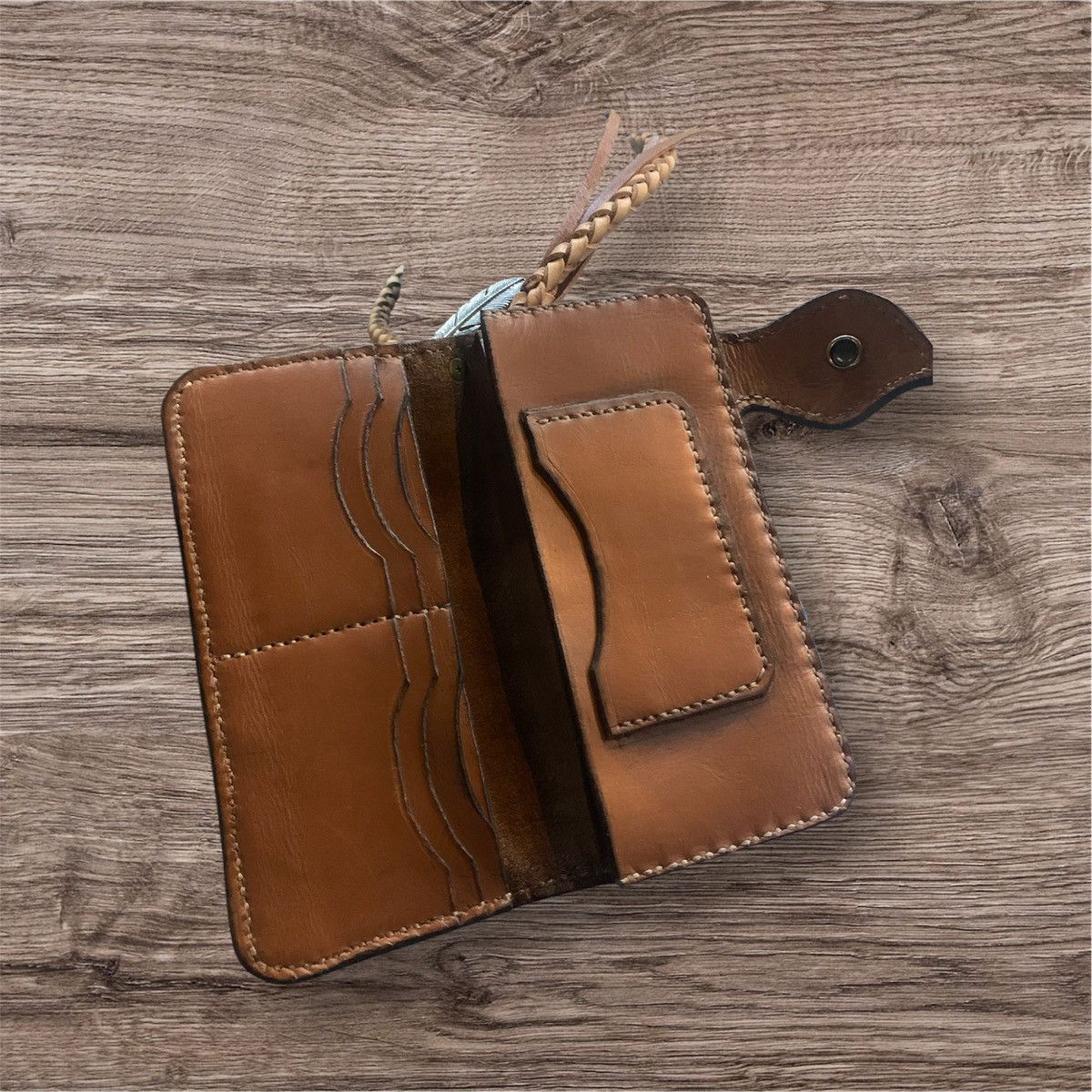 The Unbranded Brand Leather wallet - Custom long Wallet Size ONE SIZE - 2 Thumbnail