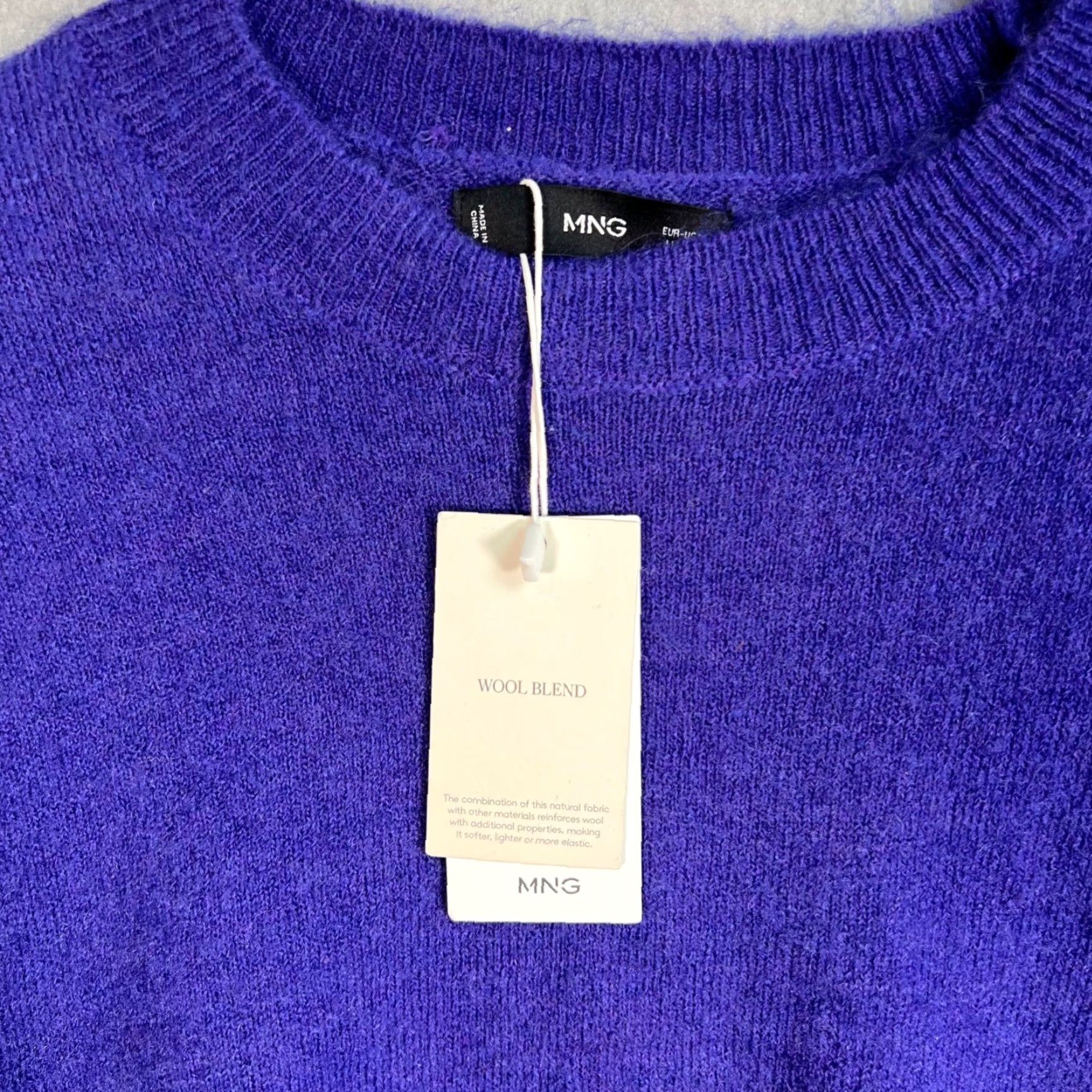 Mango Mango Womens Size XS Wool Blend Purple Knit Sweater Pullover NEW Size XS / US 0-2 / IT 36-38 - 5 Thumbnail