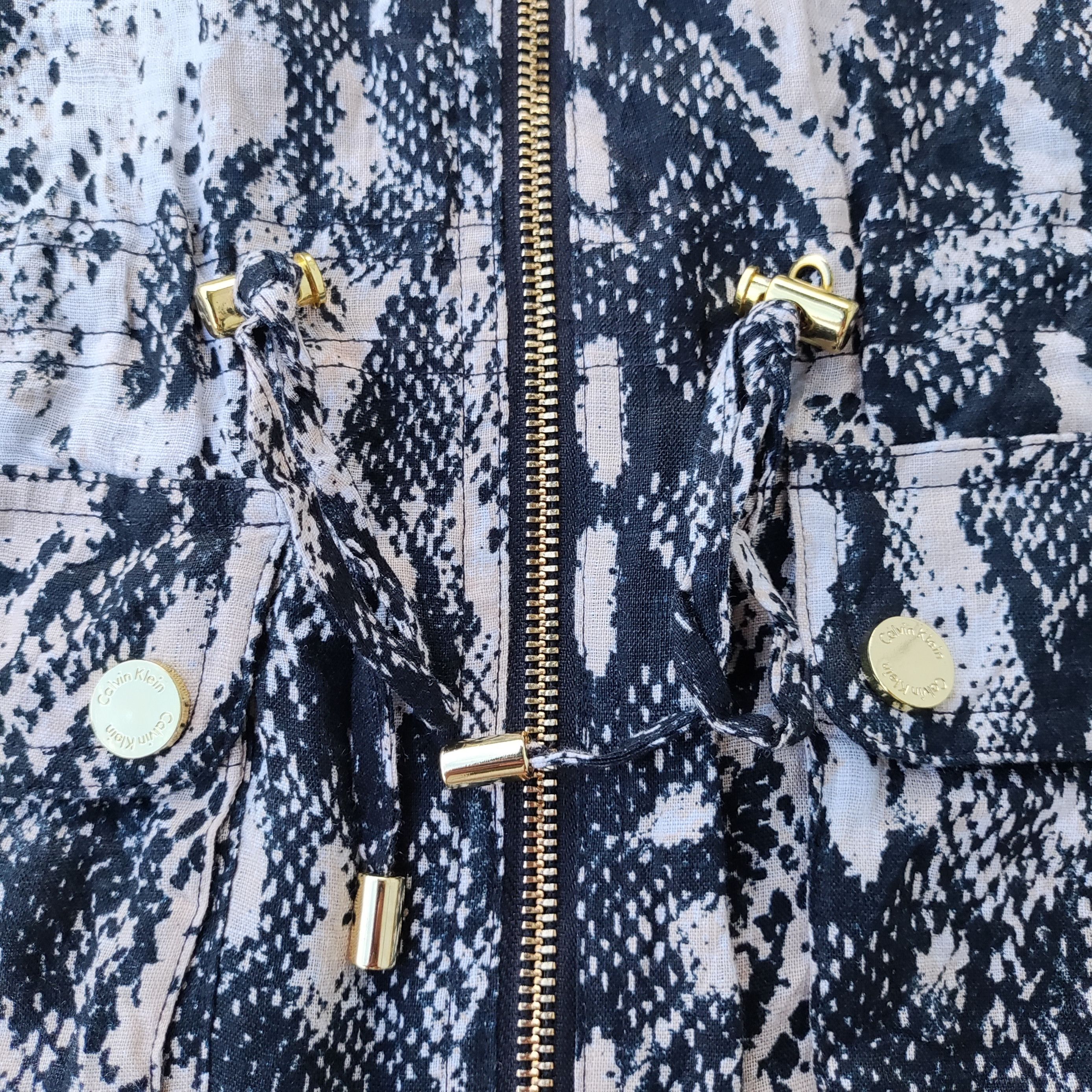 Calvin Klein Calvin Klein Snakeprint Linen Jacket M5TC5177 Size XS / US 0-2 / IT 36-38 - 4 Thumbnail