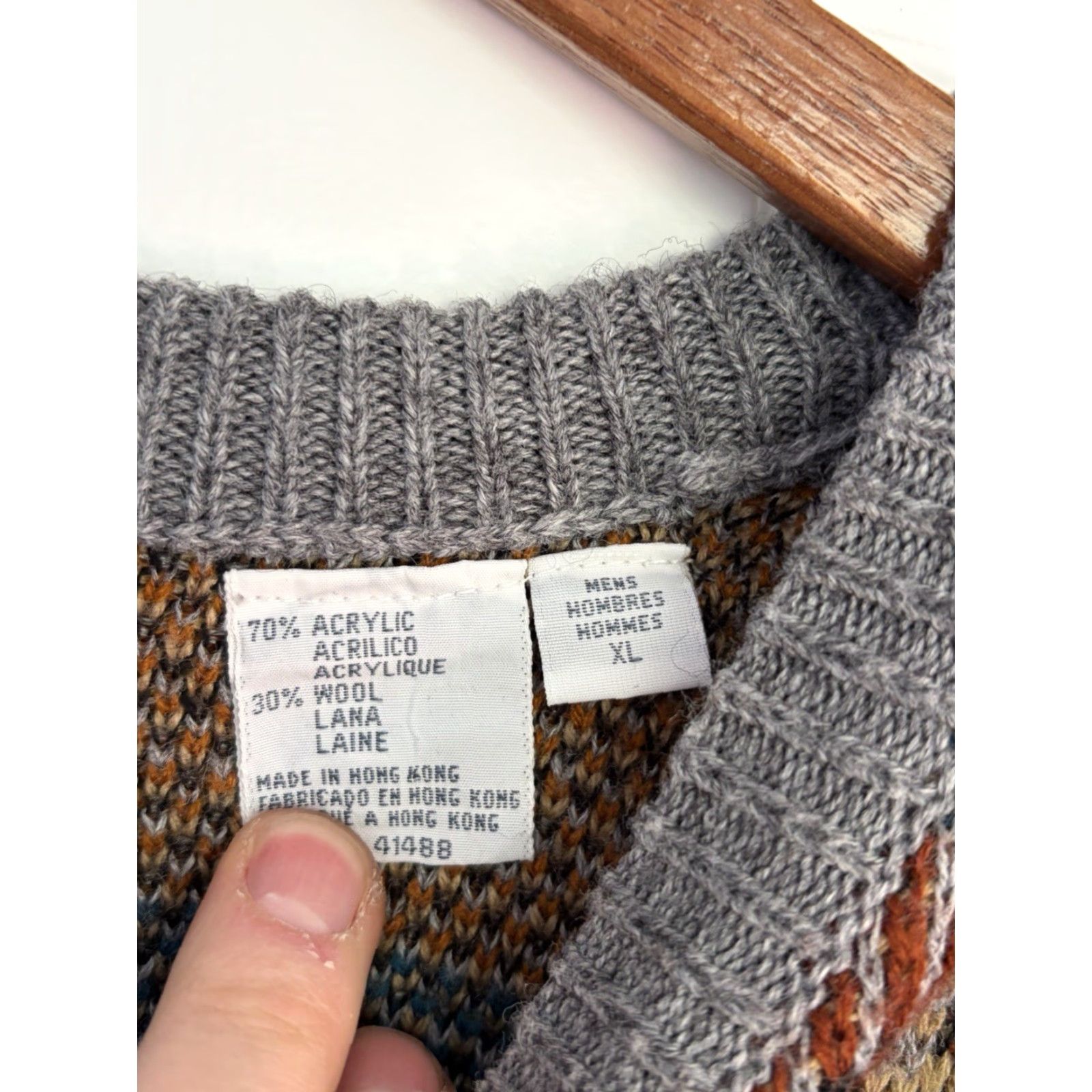 Vintage VINTAGE Together Sweater Men XL Orange Brown Crew Neck Long Sleeve Pullover Knit Pullover Size US XL / EU 56 / 4 - 6 Thumbnail