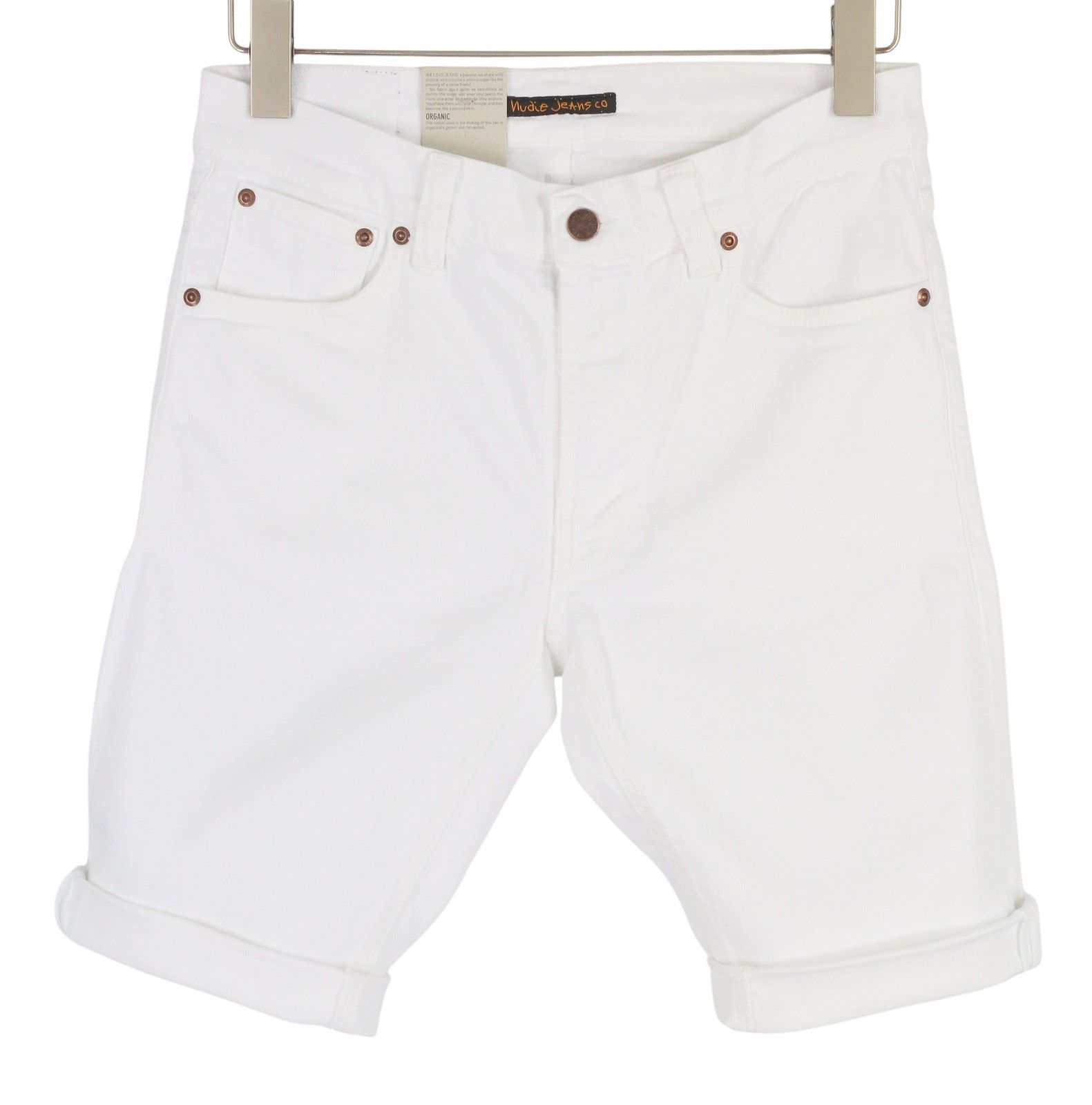 Nudie Jeans LEAN DEAN W29 White Denim Cotton Shorts 83839 Size US 29 - 1 Thumbnail