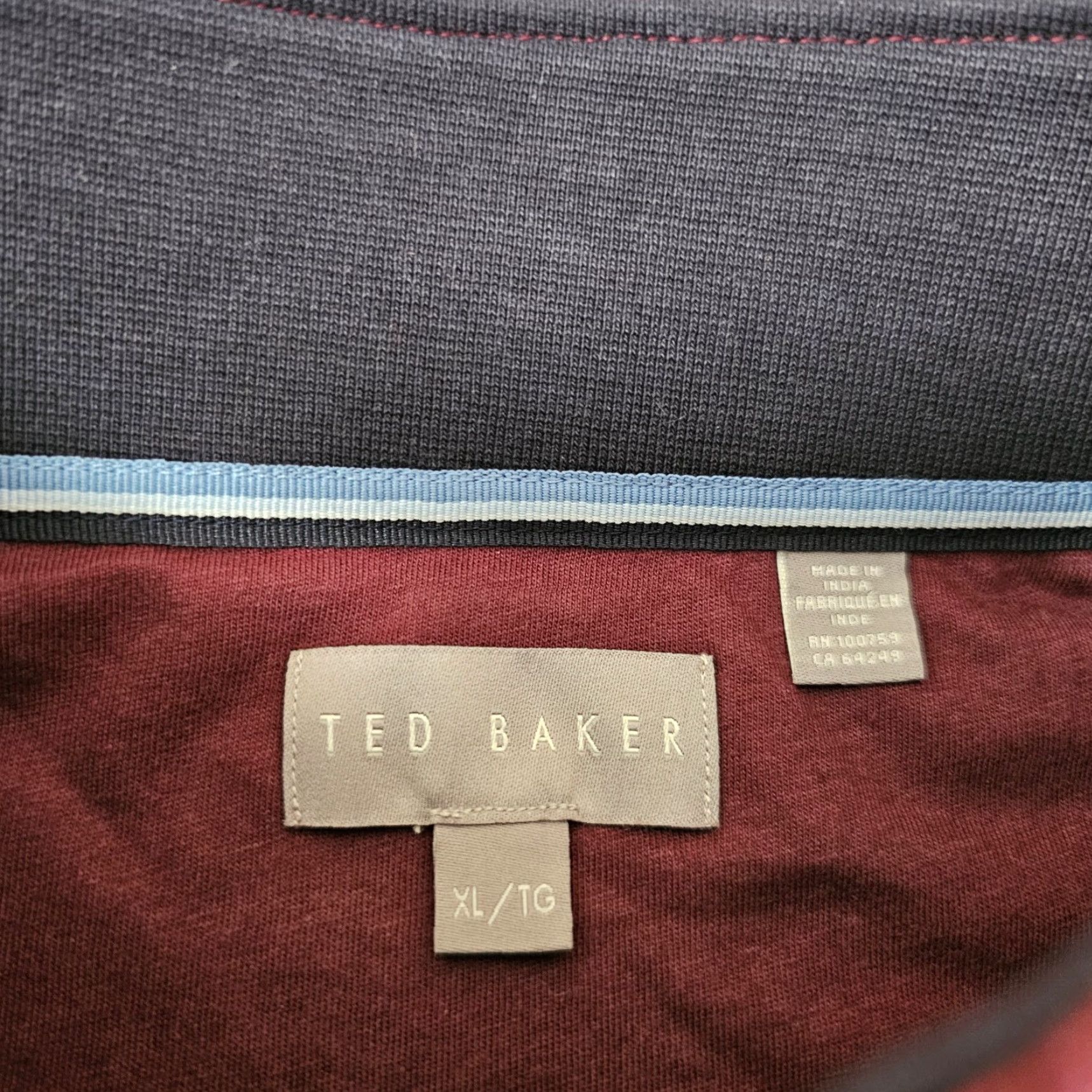Ted Baker Ted Baker Men’s XL Pull Over Cotton Blend 1/4 Zip Mock Neck Sweater Knit Solid Red Size US XL / EU 56 / 4 - 4 Thumbnail