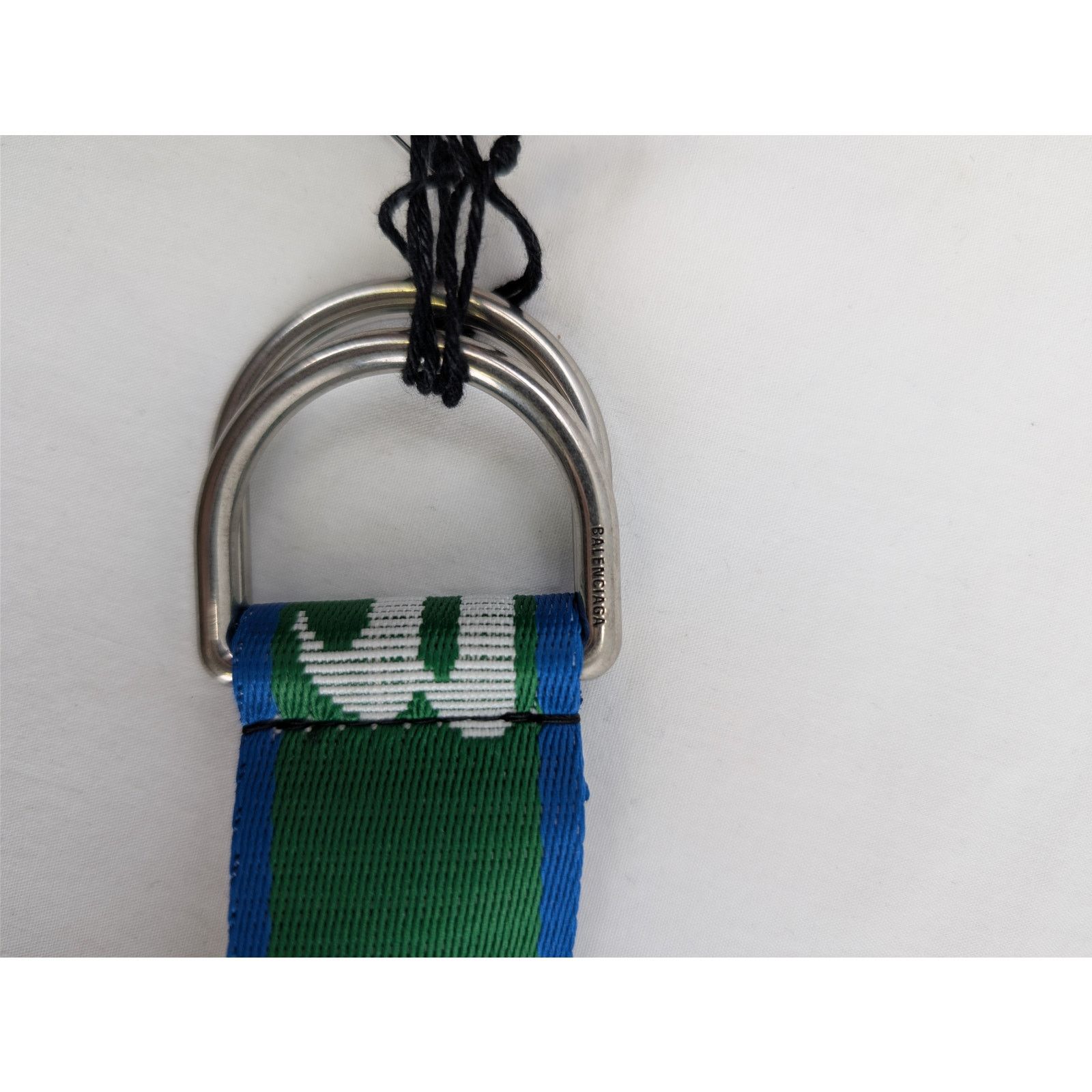 Balenciaga o1rshd1 Q:3 / Size: OS / D Ring Belt 35 in Green/Navy/Grey Size ONE SIZE - 4 Thumbnail