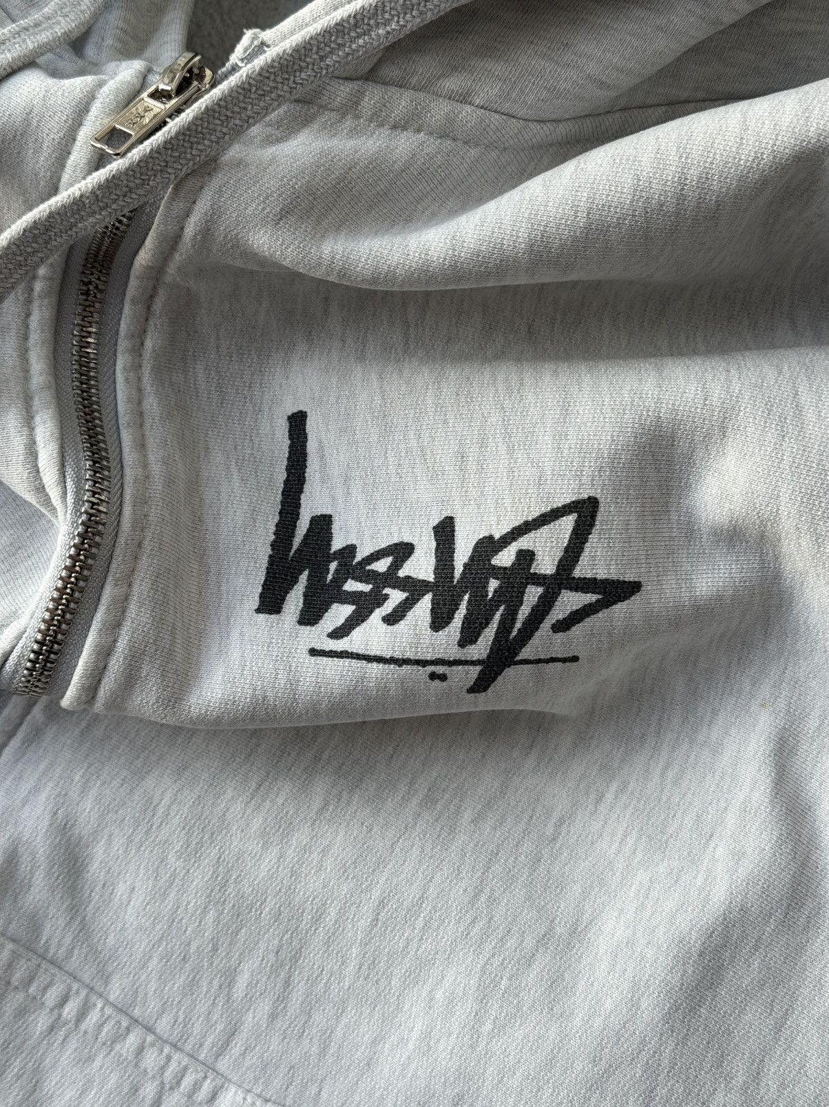 Stussy STUSSY Zip Up Reverse LOGO OVERSIZE Zip Up Gray HOODIE Size US XL / EU 56 / 4 - 6 Thumbnail
