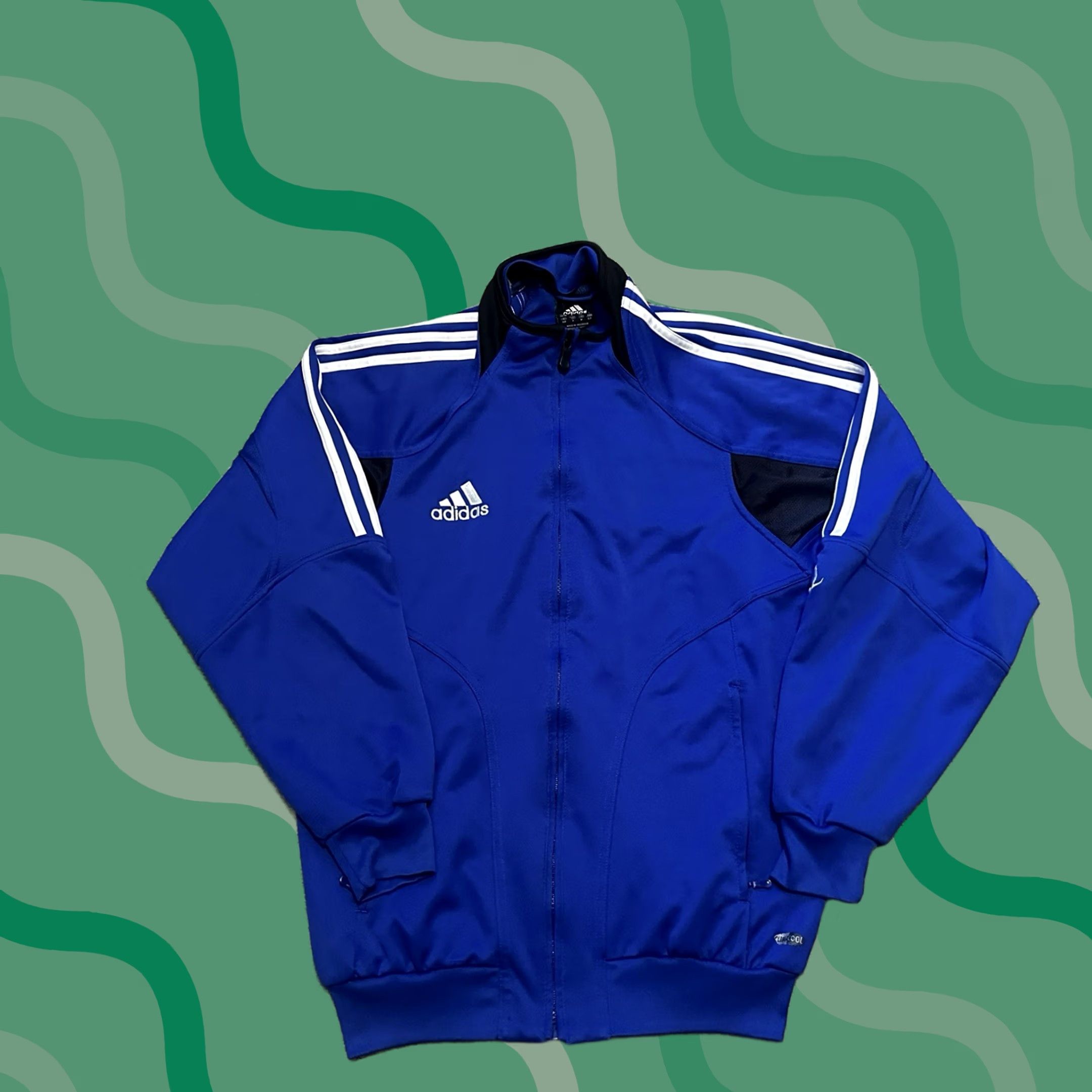 Adidas Vintage Adidas Team Track Jacket Size 2XL Mens Black Nylon 