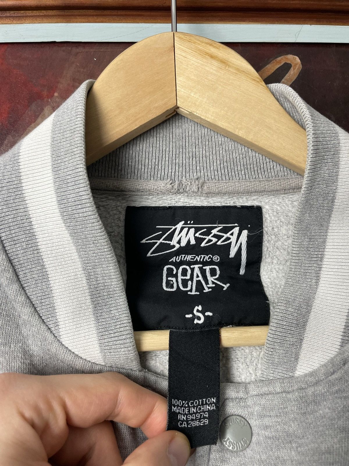 Stussy Stussy Vintage Y2k Varsity Sweatshirt Grey Skull Logo Rare Size US S / EU 44-46 / 1 - 3 Thumbnail