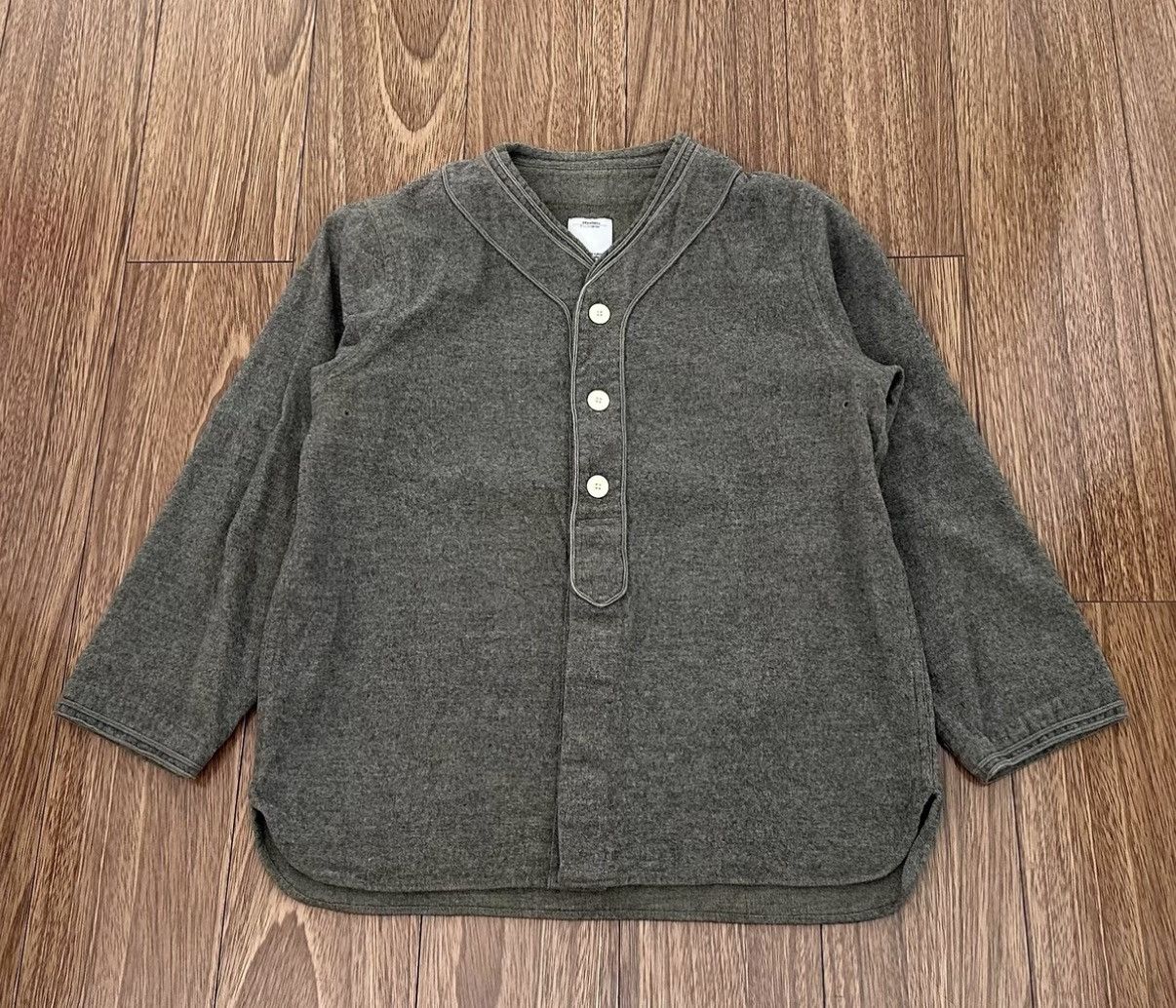 Visvim VISVIM DUGOUT SHIRT L/S (WOOL/LINEN) 17SS Long-sleeve Shirt Size US S / EU 44-46 / 1 - 1 Thumbnail