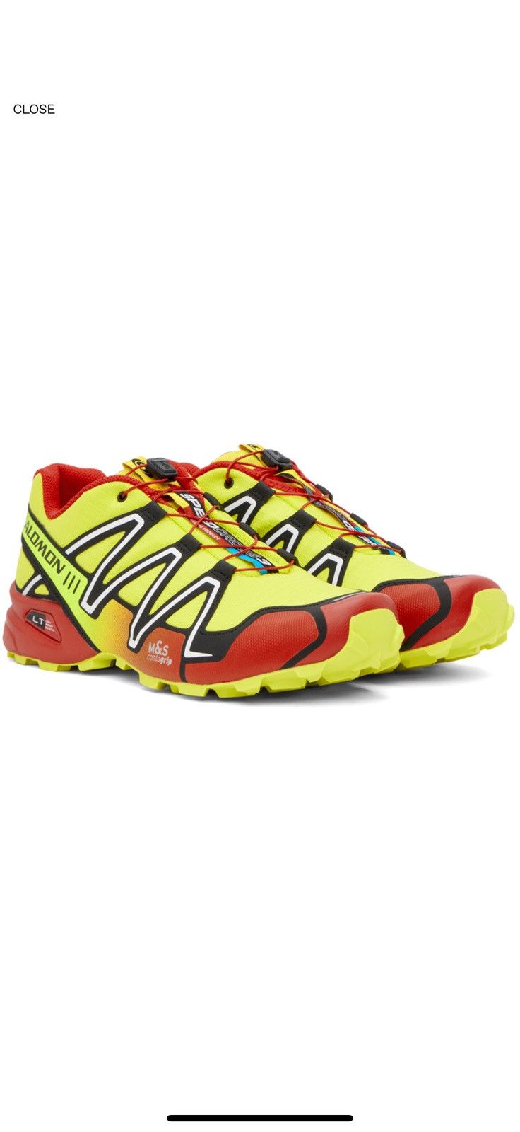 Salomon SALOMON Yellow & Red Speedcross 3 Sneakers Size US 9.5 / EU 42-43 - 1 Thumbnail