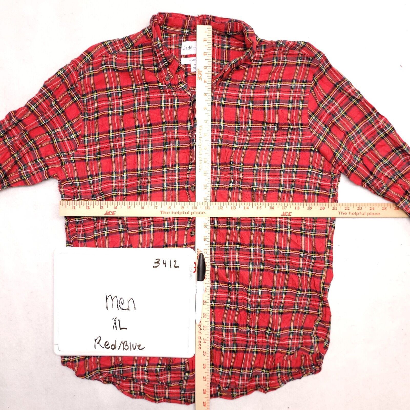 Saddlebred Saddlebred Tartan Flannel Shirt Mens Size Extra Large XL Red Size US XL / EU 56 / 4 - 4 Thumbnail