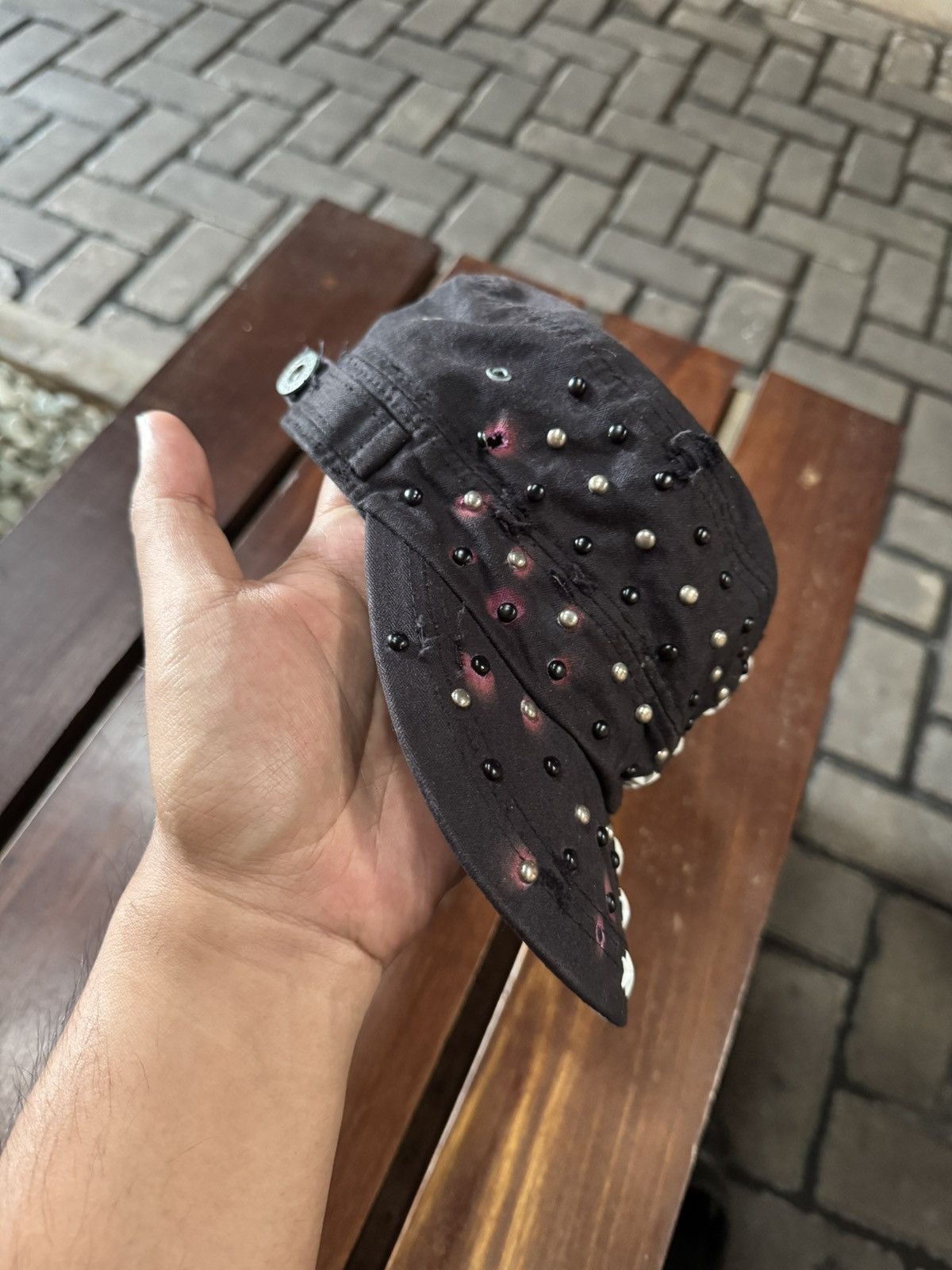 14th Addiction Crazy Studded Hats Distressed ifsix style Size ONE SIZE - 4 Thumbnail