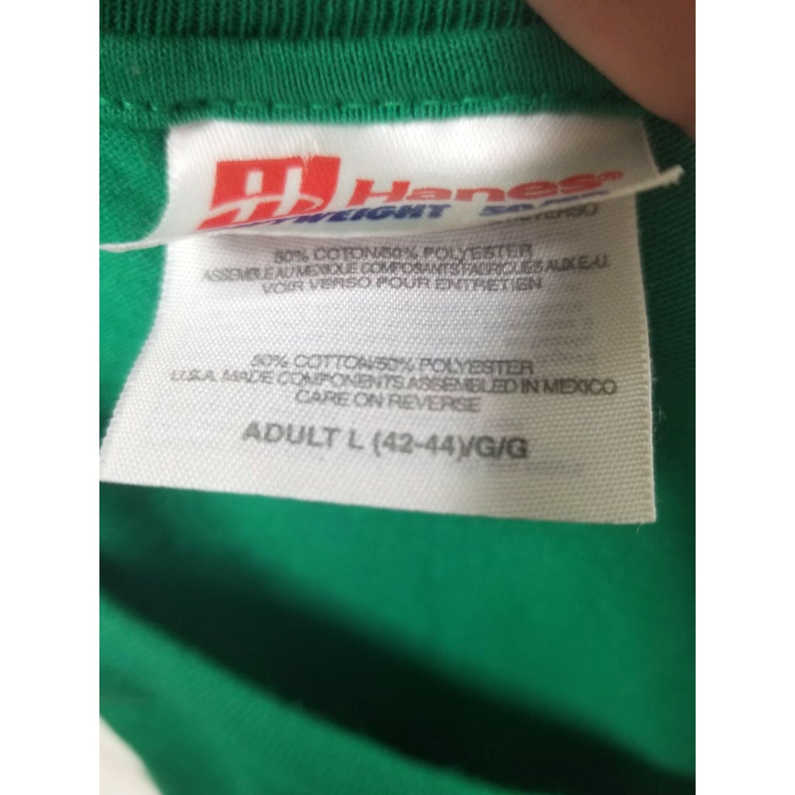Hanes Vintage Hanes Mens T-Shirt Large Green Empower Faces African American Hip Hop Love School 90s Size US L / EU 52-54 / 3 - 4 Thumbnail