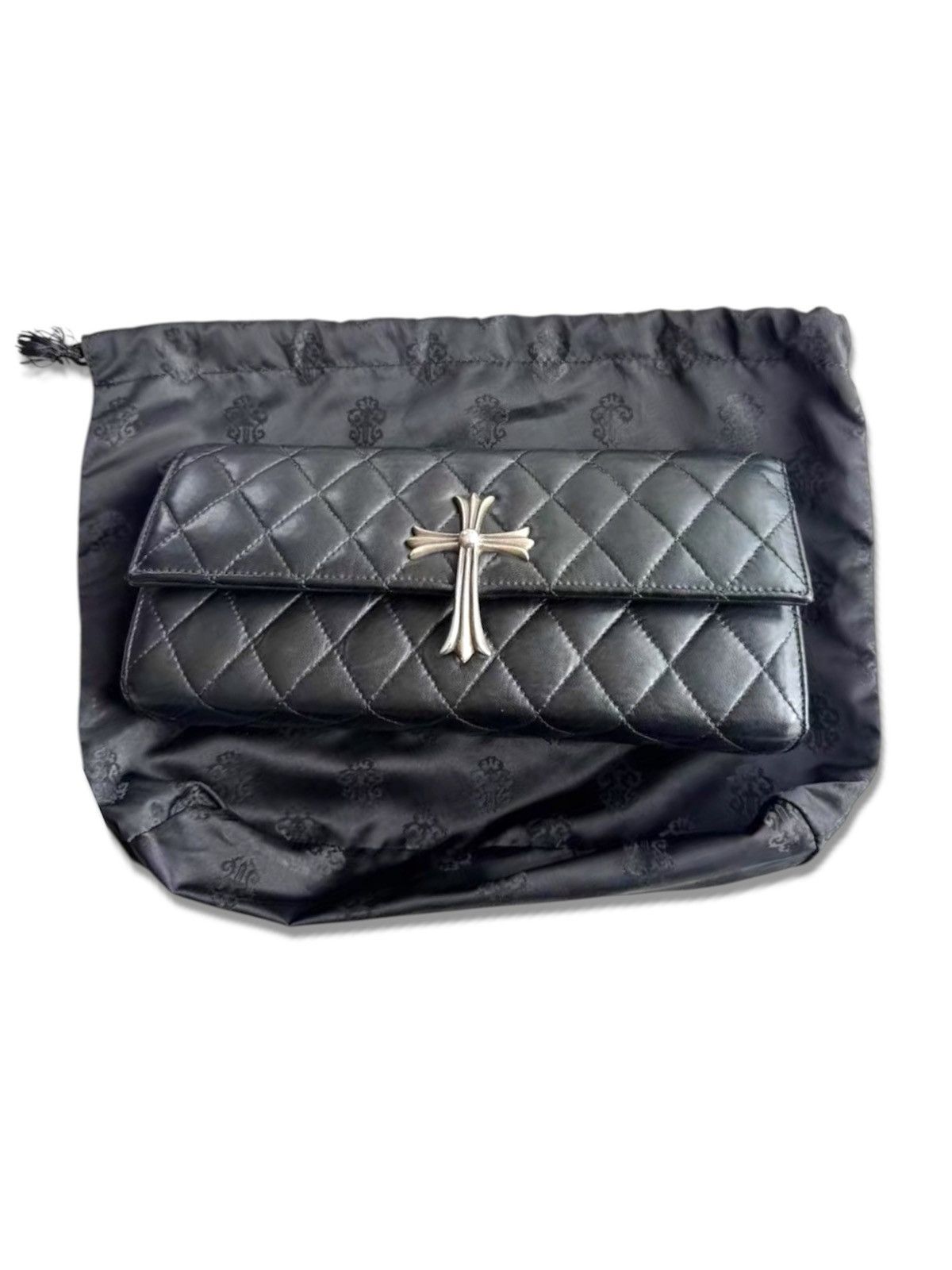 Chrome Hearts Chrome Hearts Huge Cross Quilted Leather Hand Clutch Bag Size ONE SIZE - 1 Thumbnail
