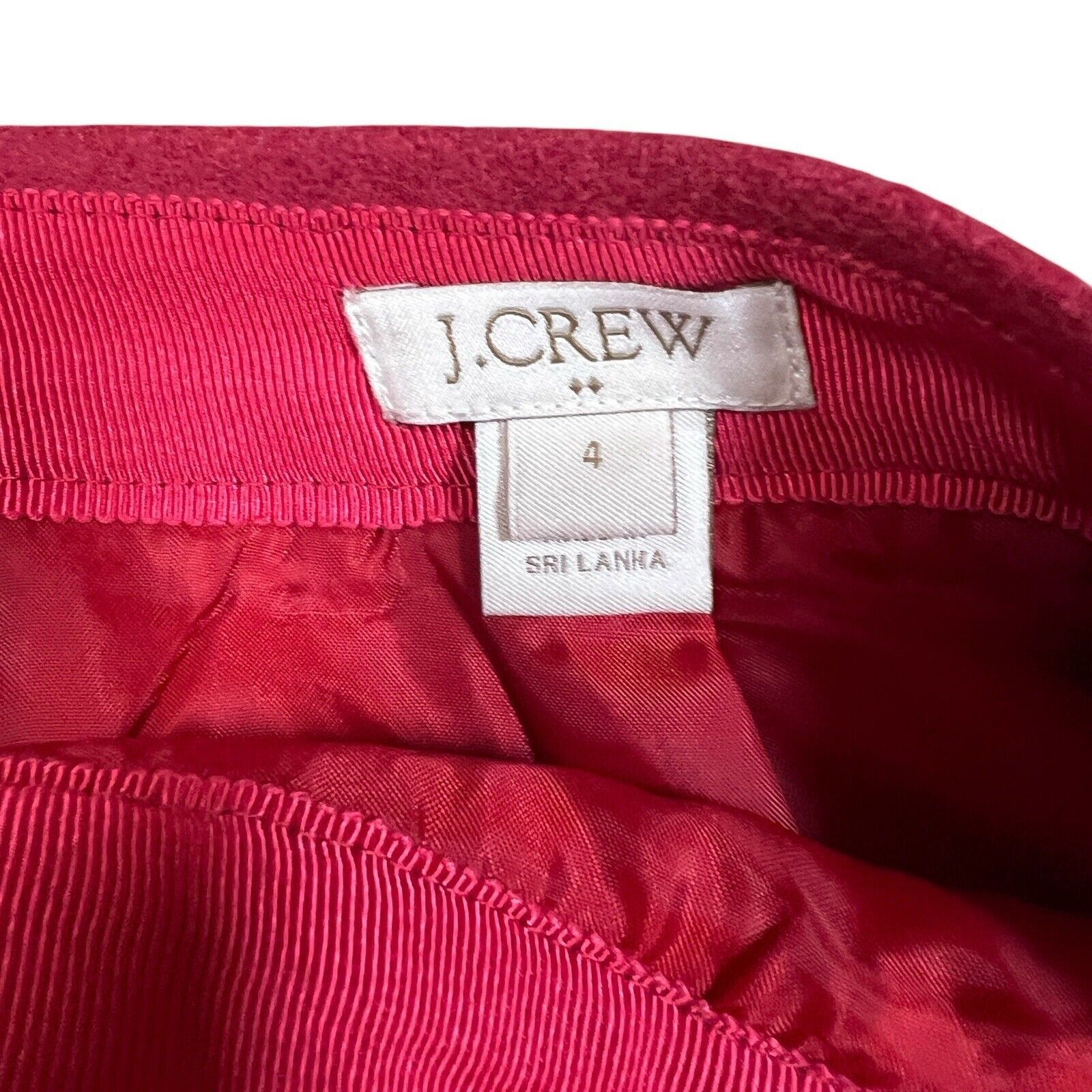 J.Crew J.Crew Wool Blend Mini Pencil Short Skirt Red Career Size 4 Size 27" / US 4 / IT 40 - 4 Thumbnail