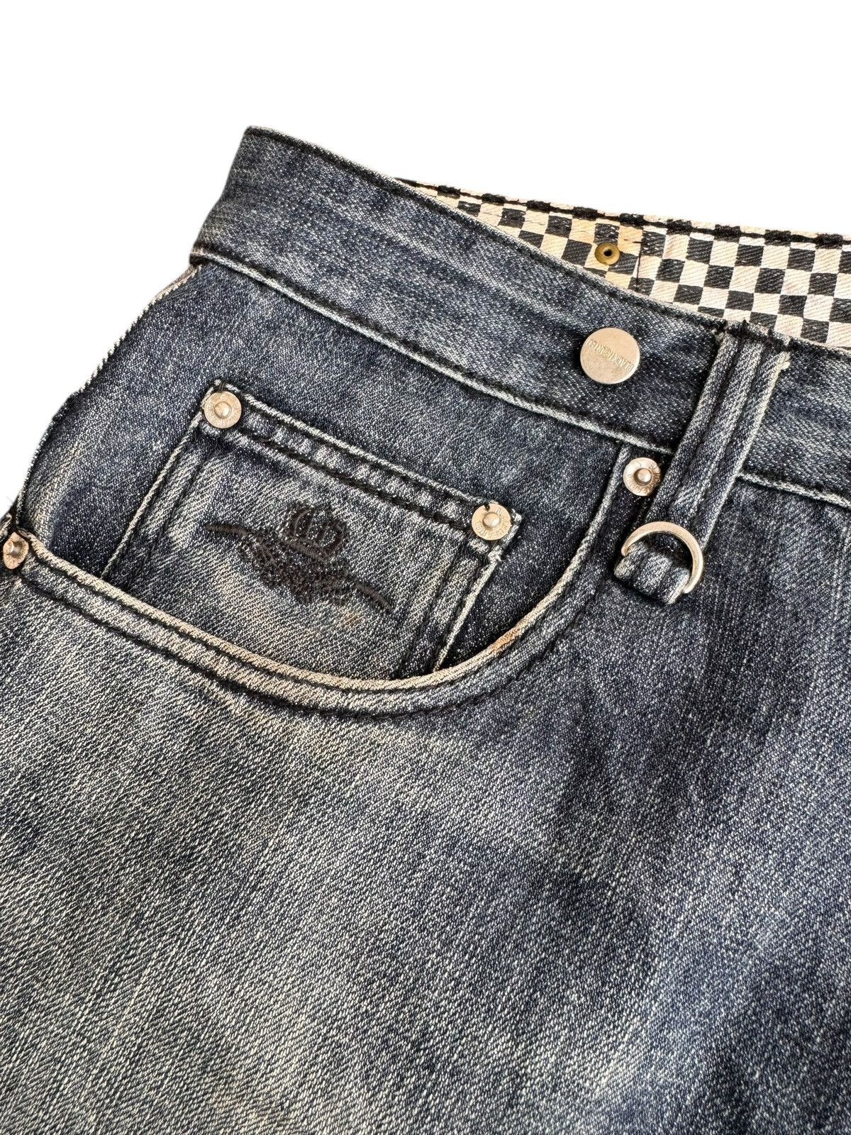 14th Addiction ⚡️⚡️Japanese Brand Crown Collective Embroidery Skull Head Jean Size US 34 / EU 50 - 14 Thumbnail
