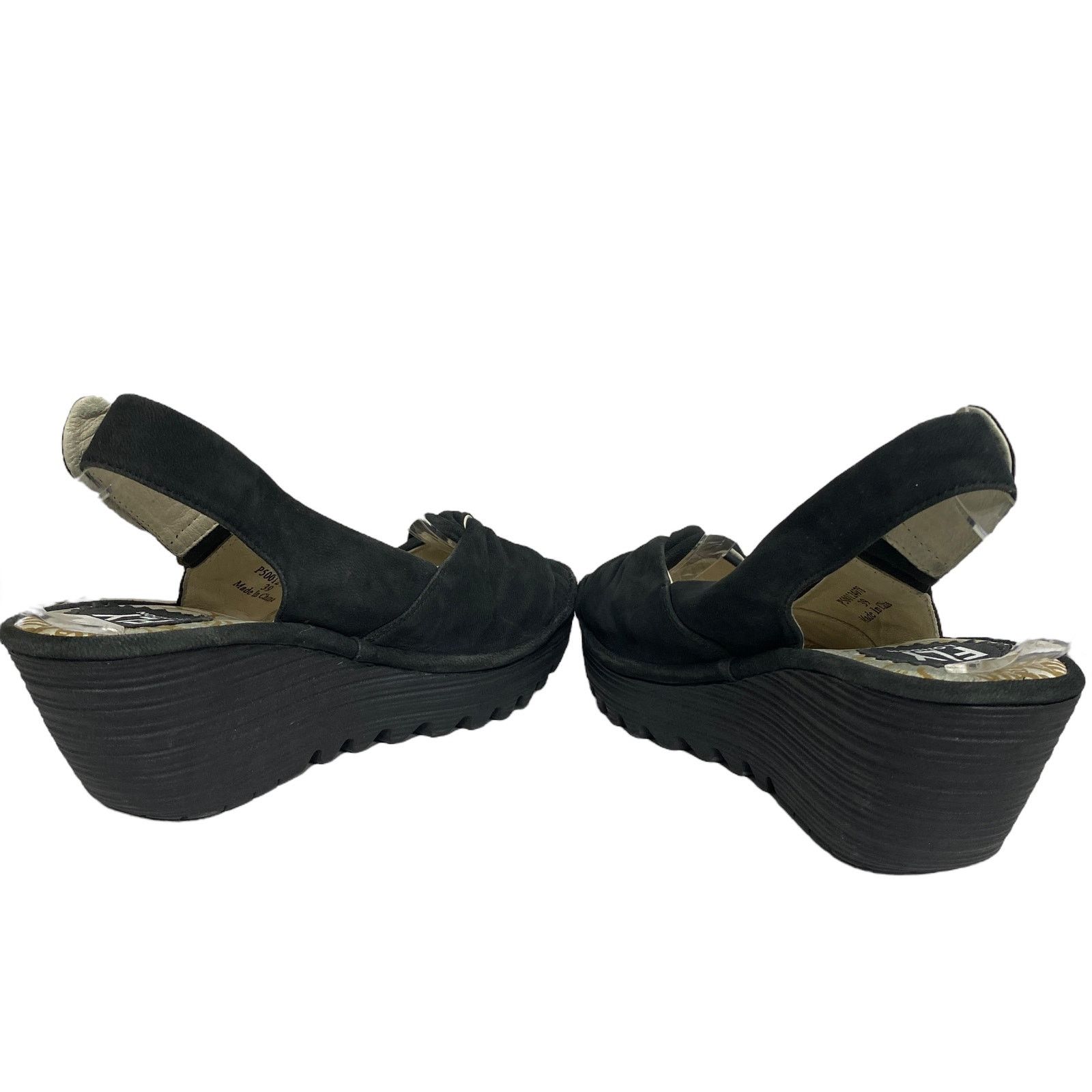 Fly London Fly London Womens Size 39 Yakin Black Suede Leather Sandals Size US 8 / IT 38 - 7 Thumbnail
