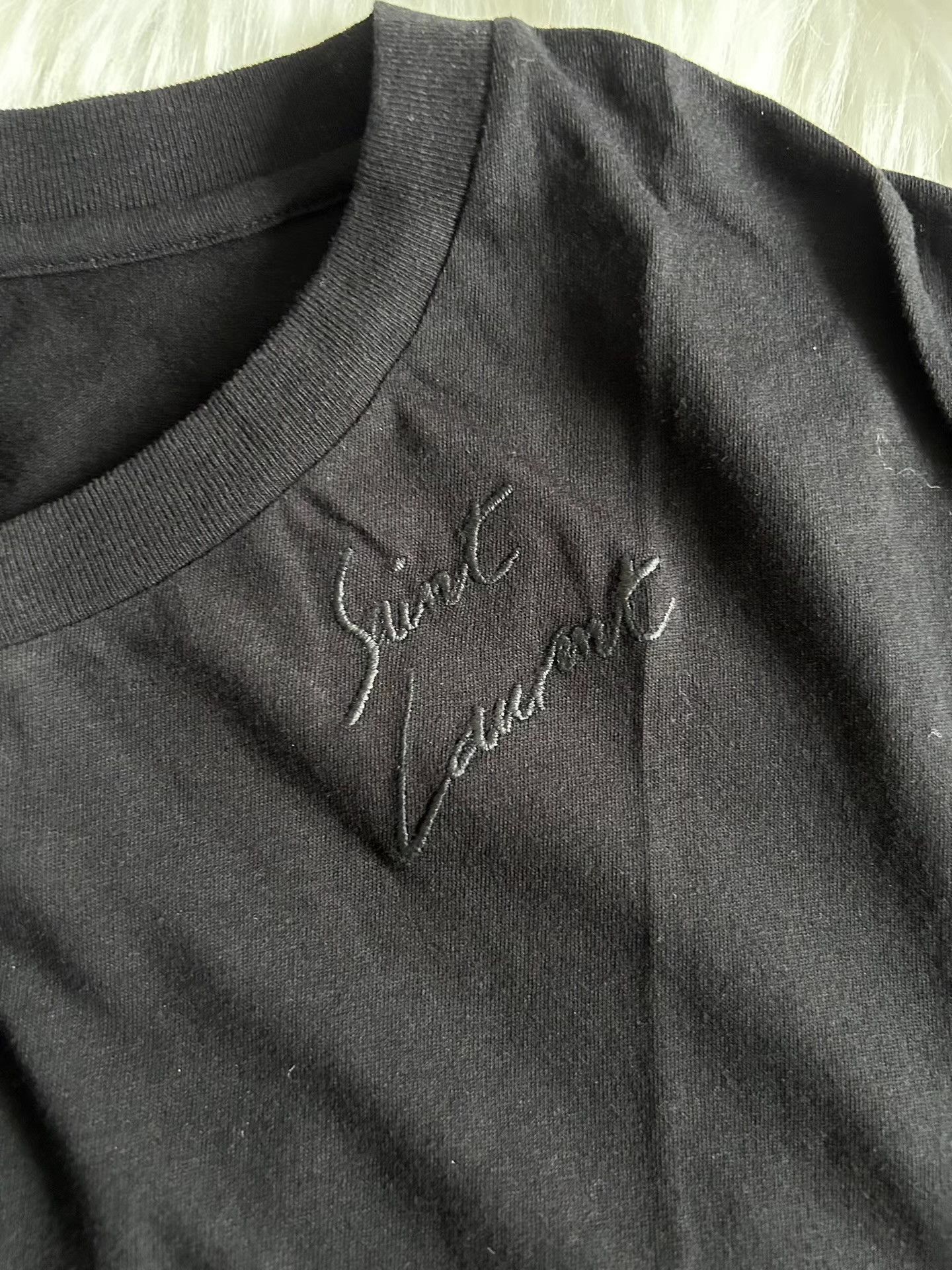 Saint Laurent Paris Saint Laurent Men's Embroidered Logo T-shirt Ｑ23 Size US M / EU 48-50 / 2 - 2 Thumbnail