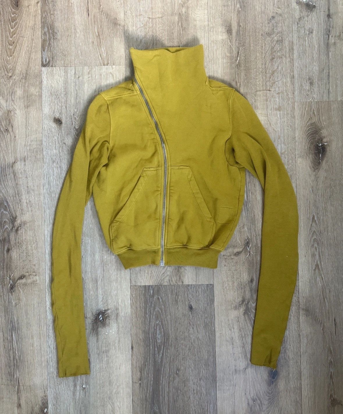 Rick Owens Rick Owens DRKSHDW Mustard Zip Hoodie Asymmetrical Size XS Size XS / US 0-2 / IT 36-38 - 1 Thumbnail