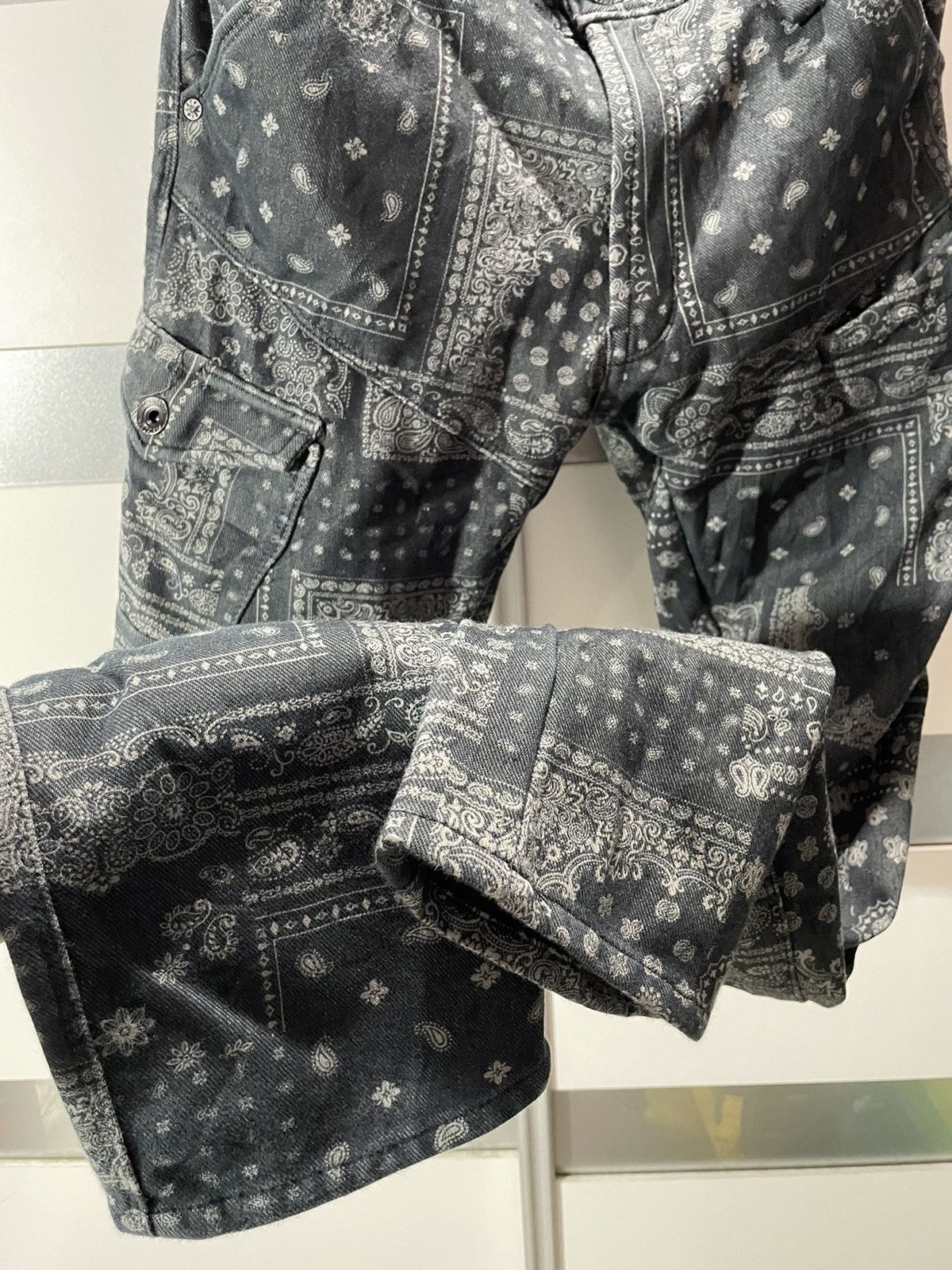 Japanese Brand 🔥FIELDCORE BANDANA SKINNY CARGO LIKE KAPITAL BORO paisley Size US 28 / EU 44 - 7 Thumbnail