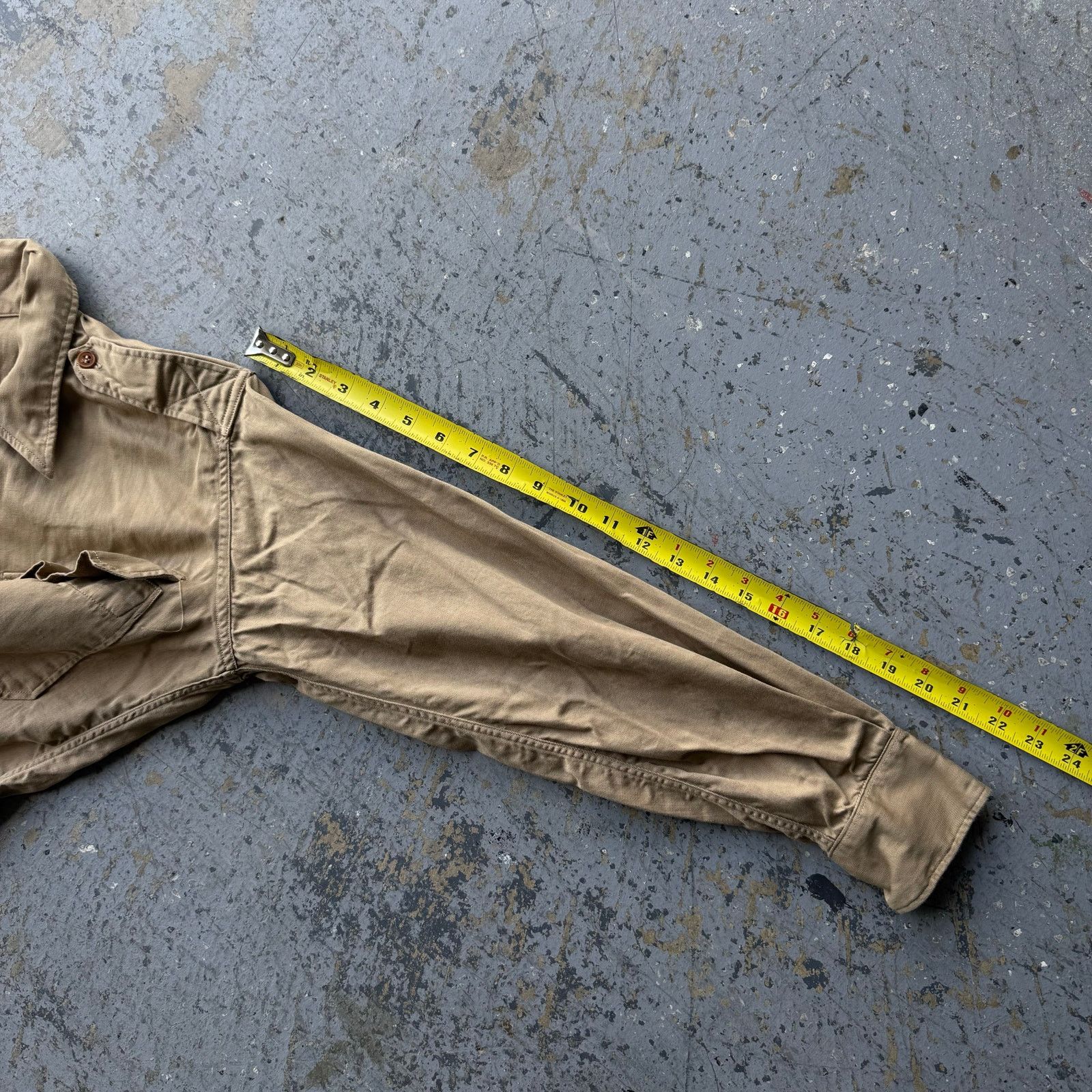 Vintage Vintage 1950s US Army Poplin Khaki Shirt Mens Size US M / EU 48-50 / 2 - 7 Thumbnail