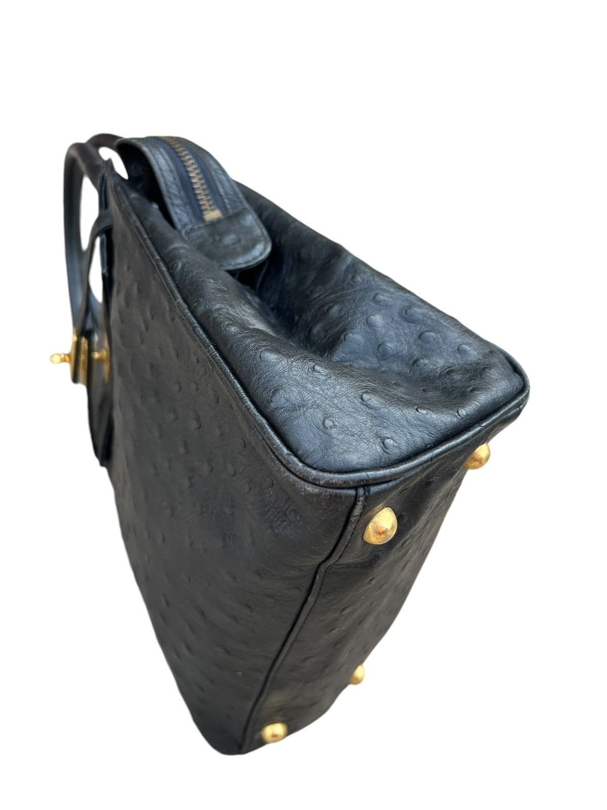 Leather × Vintage Vintage Ostrich Leather Mini Kelly Bag Torrente Paris Size ONE SIZE - 14 Thumbnail