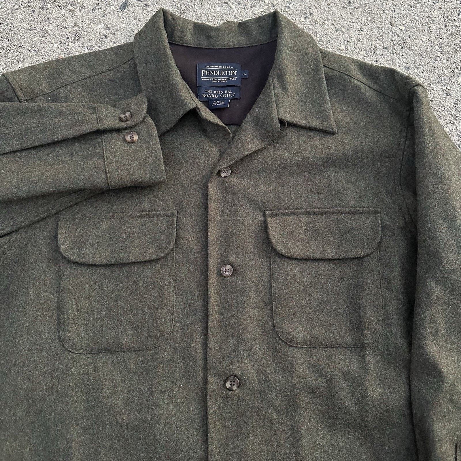 Pendleton Pendleton The Original Olive Green Wool Board Shirt Size US M / EU 48-50 / 2 - 1 Thumbnail