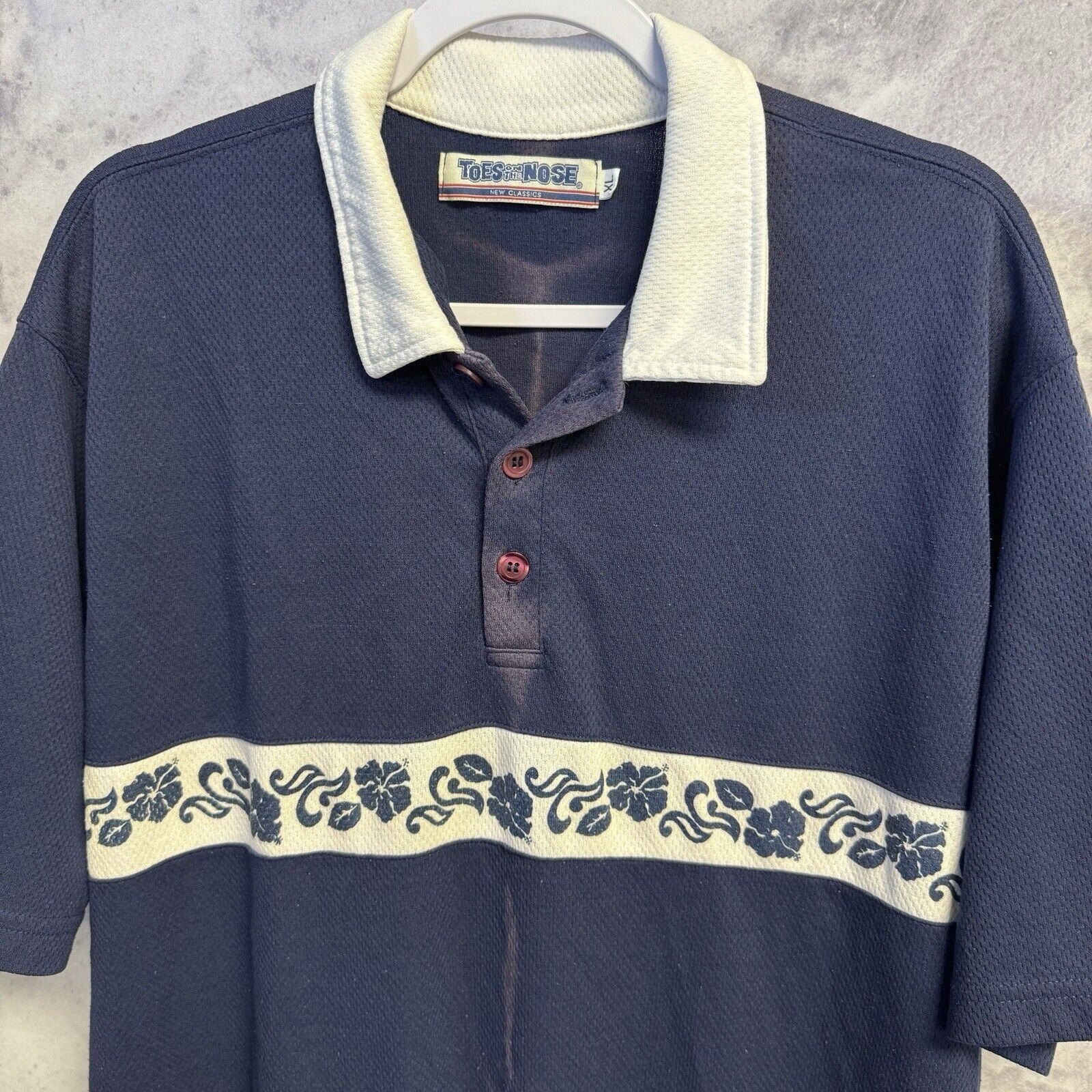 Vintage Vintage Toes On The Nose Polo Shirt Mens XL Blue 90s Y2k Sur Size US XL / EU 56 / 4 - 3 Thumbnail