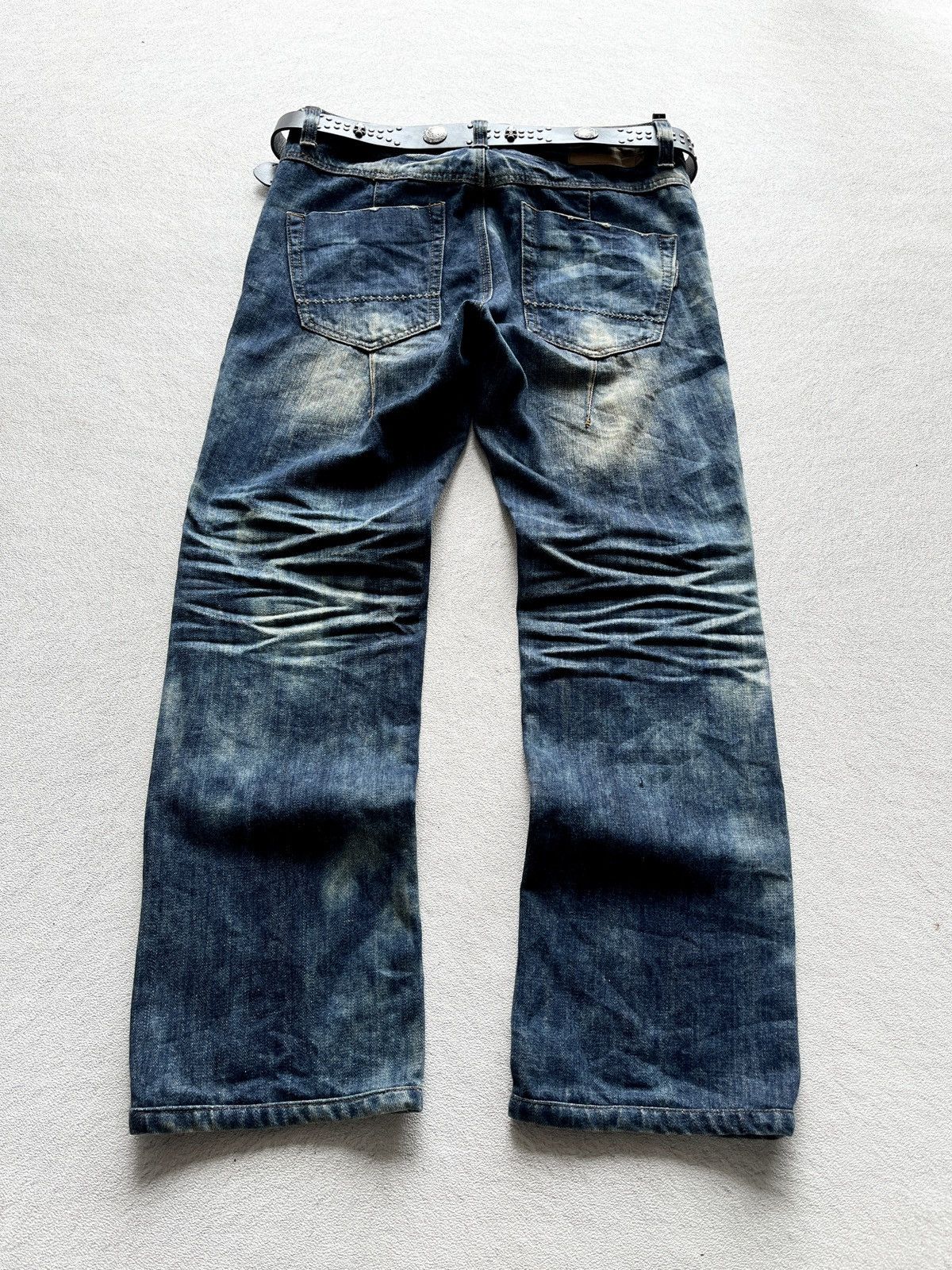 Kapital 2000s Cotton & Indigo Mudwash Faded Straight Jeans Size US 36 / EU 52 - 7 Thumbnail