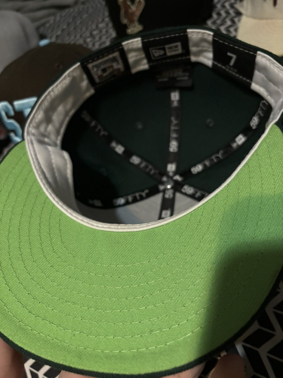 Designer × New Era dark green and lime green ny yankees fitted size 7 Size ONE SIZE - 2 Thumbnail