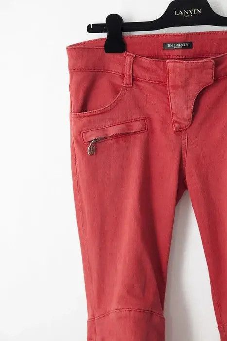 Balmain SS11 red biker jeans Size 28" / US 6 / IT 42 - 2 Thumbnail