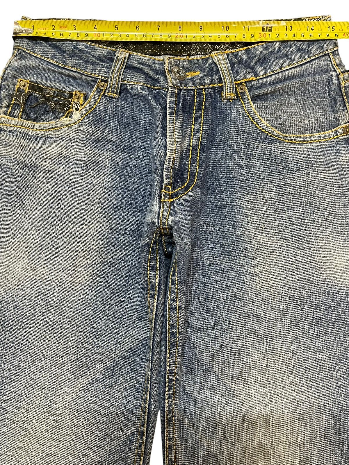 14th Addiction Vintage Japanese Seditionaries Skull Embroidered Baggy Jeans Size US 30 / EU 46 - 11 Thumbnail