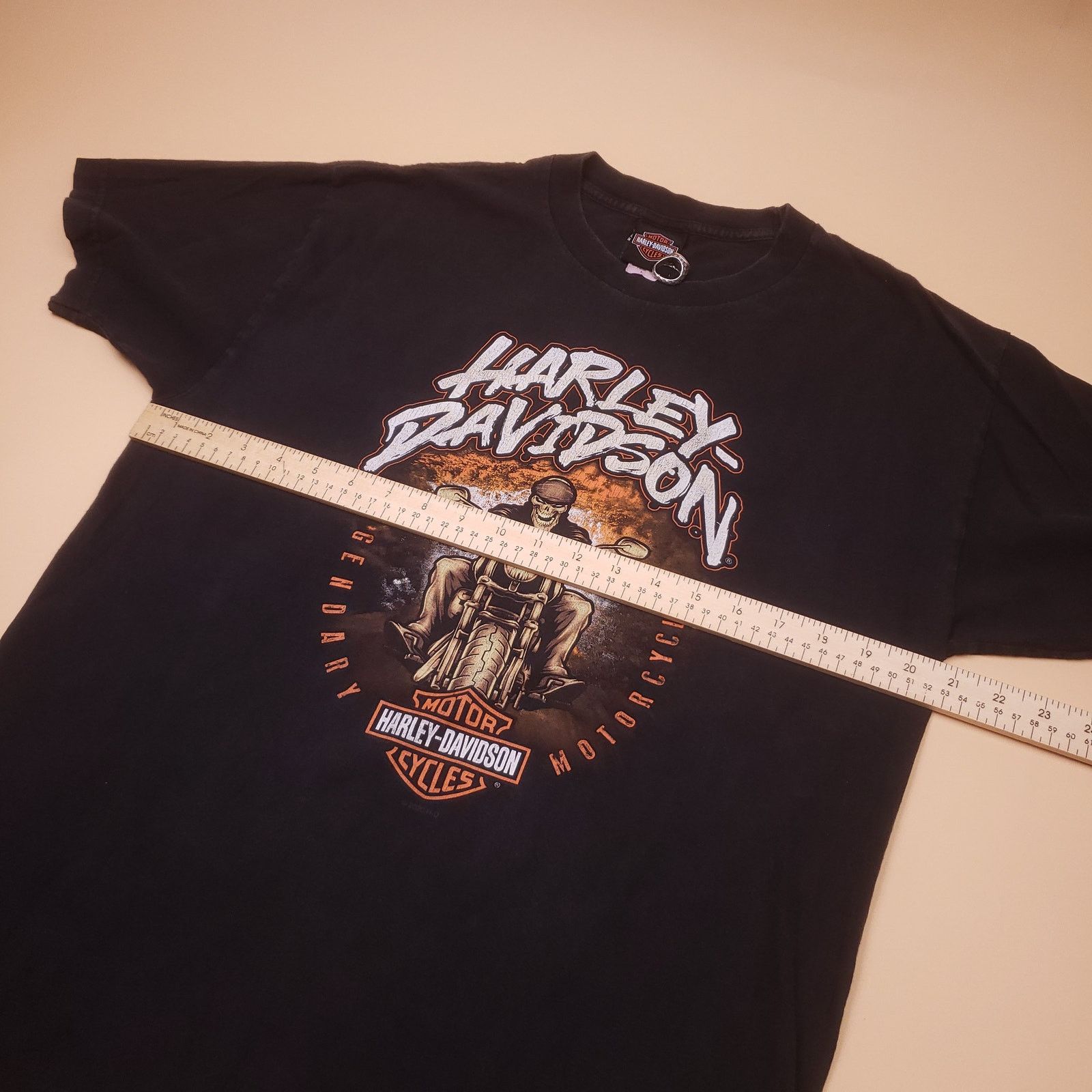 Harley Davidson Mens y2k Harley Davidson Sanford FL Skeleton Biker Tee L Size US L / EU 52-54 / 3 - 9 Thumbnail
