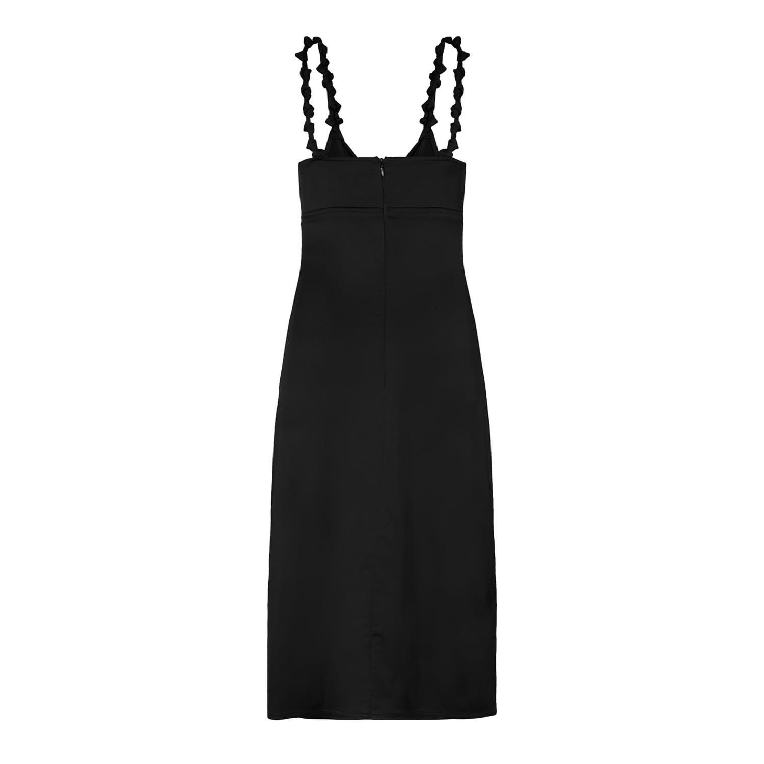 Bottega Veneta Bottega Veneta V-Neck Midi Slip Dress in Black Size XS / US 0-2 / IT 36-38 - 2 Thumbnail