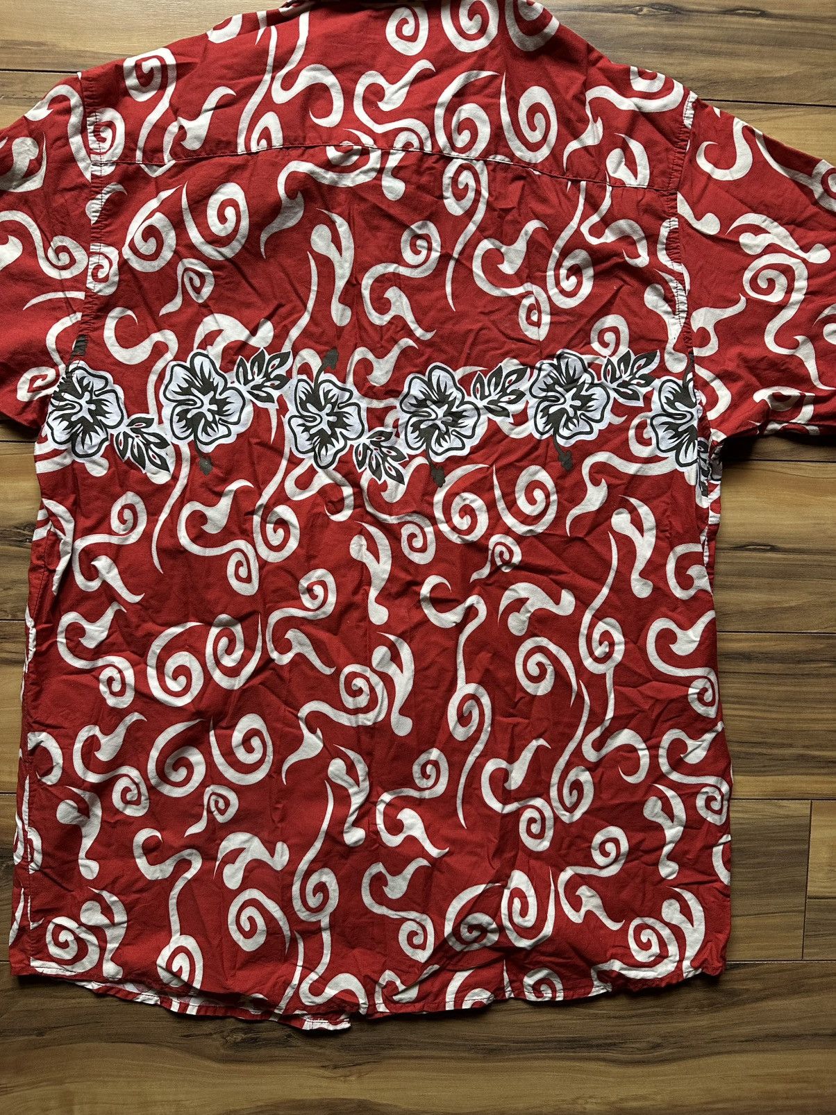 Vintage Hawaiian Red Floral Men's Shirt Size US L / EU 52-54 / 3 - 5 Thumbnail