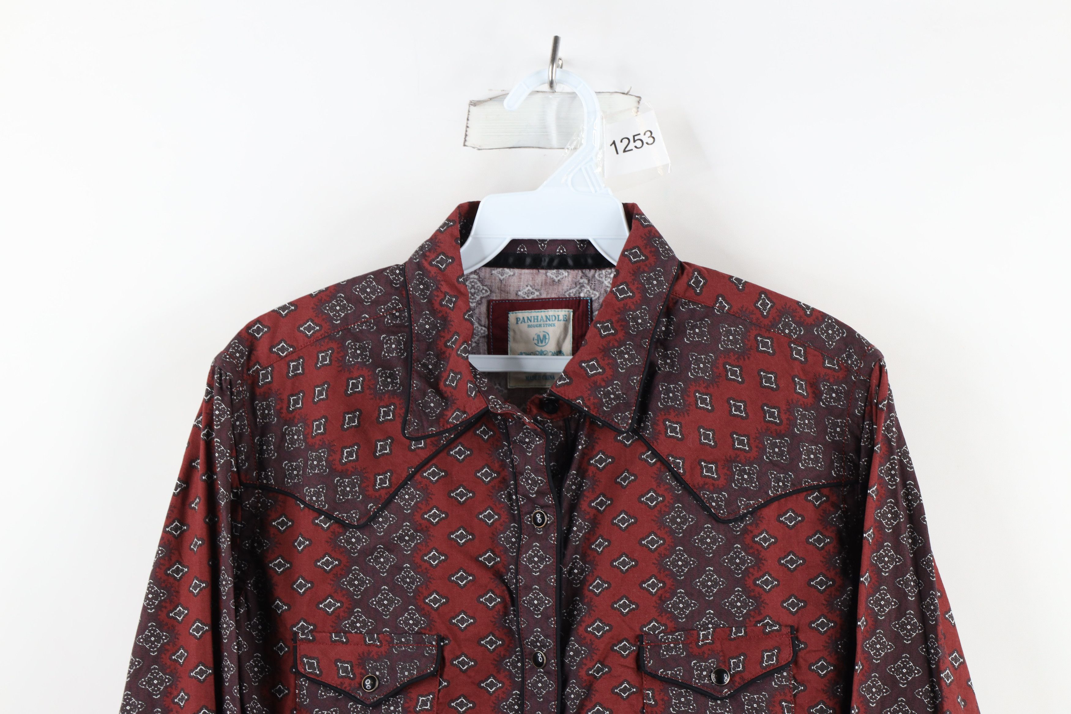Vintage Vintage 90s Rockabilly Geometric Western Snap Button Shirt Size M / US 6-8 / IT 42-44 - 2 Thumbnail