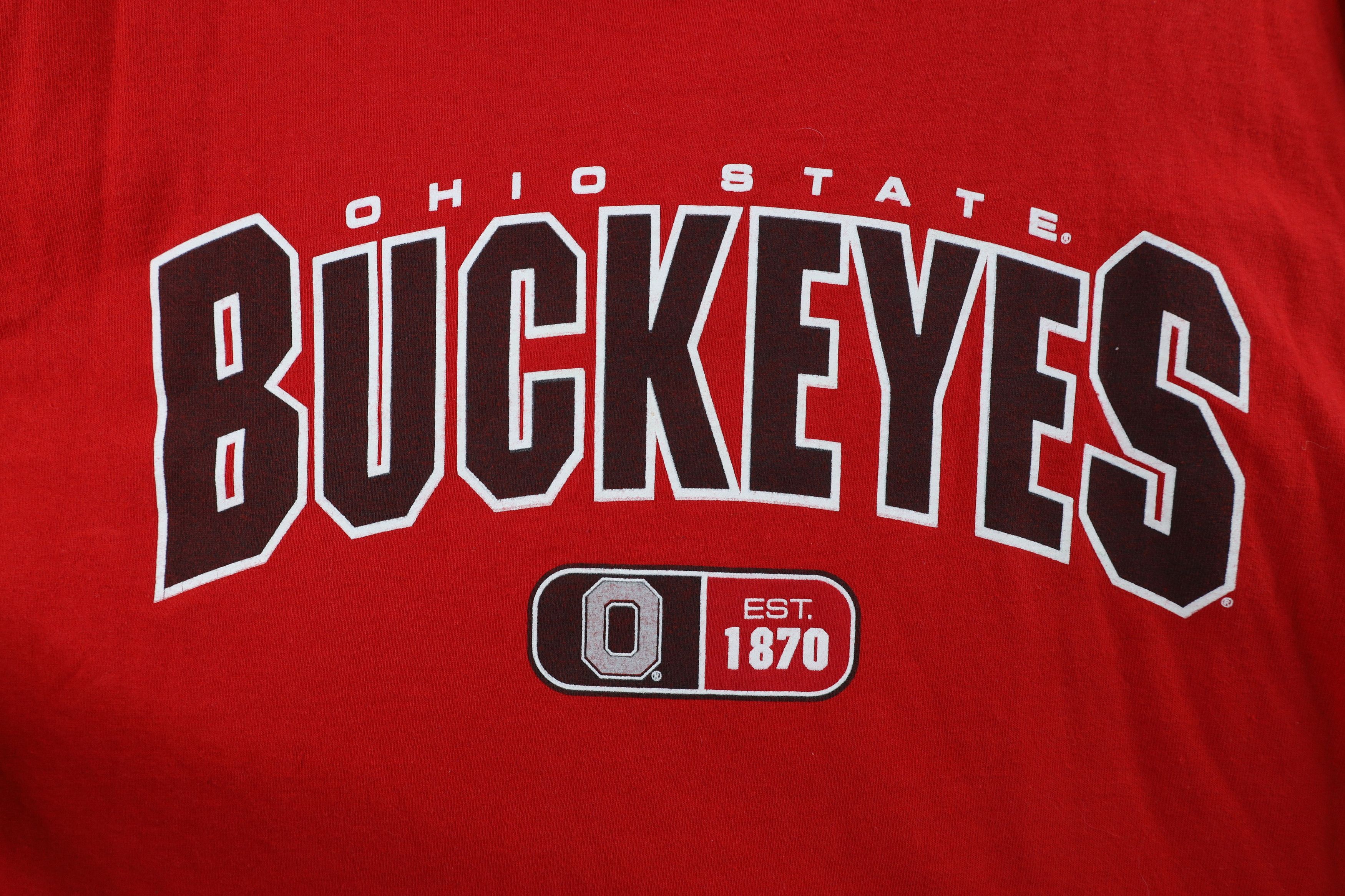 Vintage Vintage 90s Ohio State University Long Sleeve T-Shirt Red Size US XL / EU 56 / 4 - 6 Thumbnail