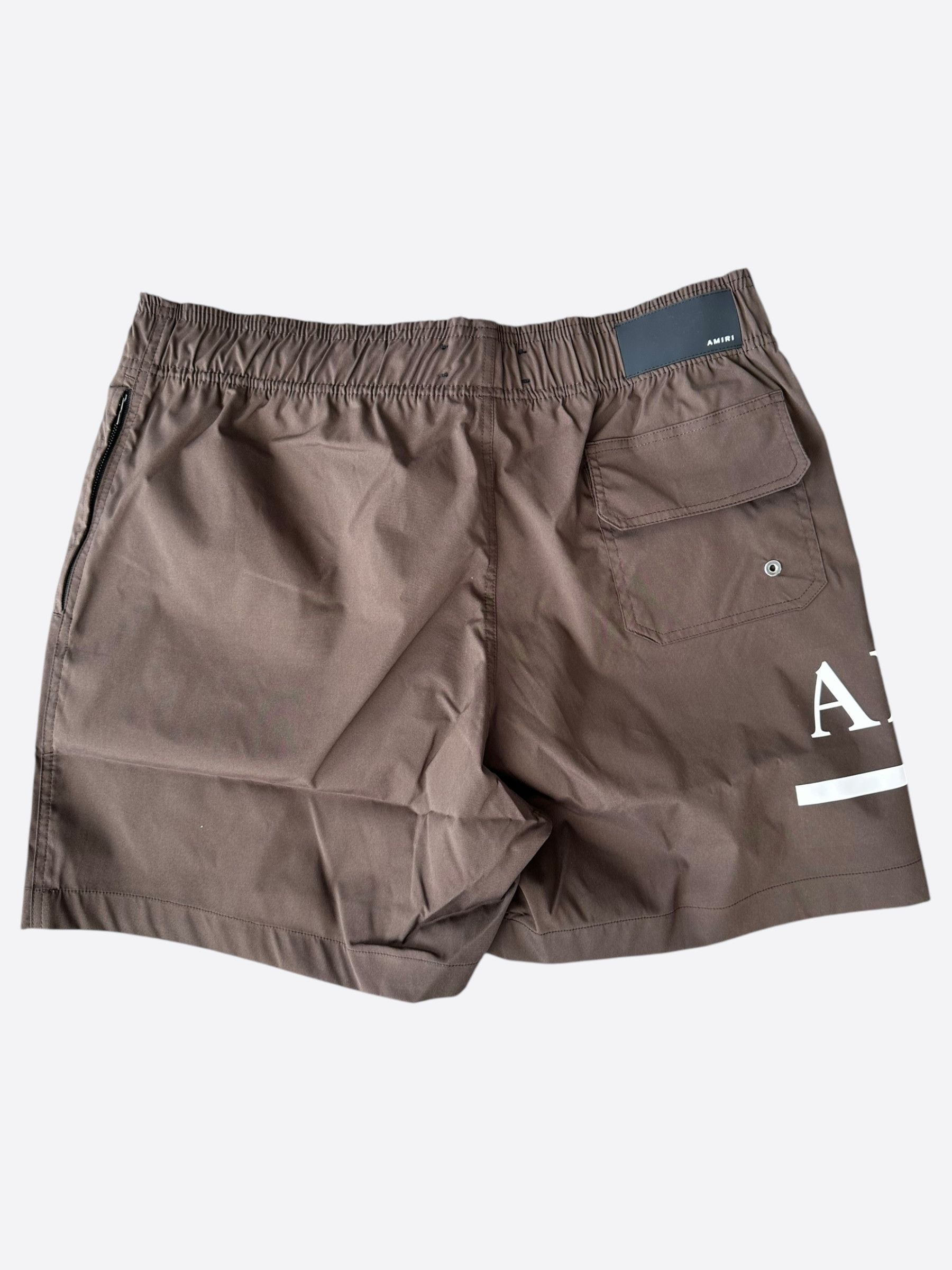 Amiri Amiri Brown & White MA Bar Logo Swimshorts Size US 38 / EU 54 - 2 Thumbnail