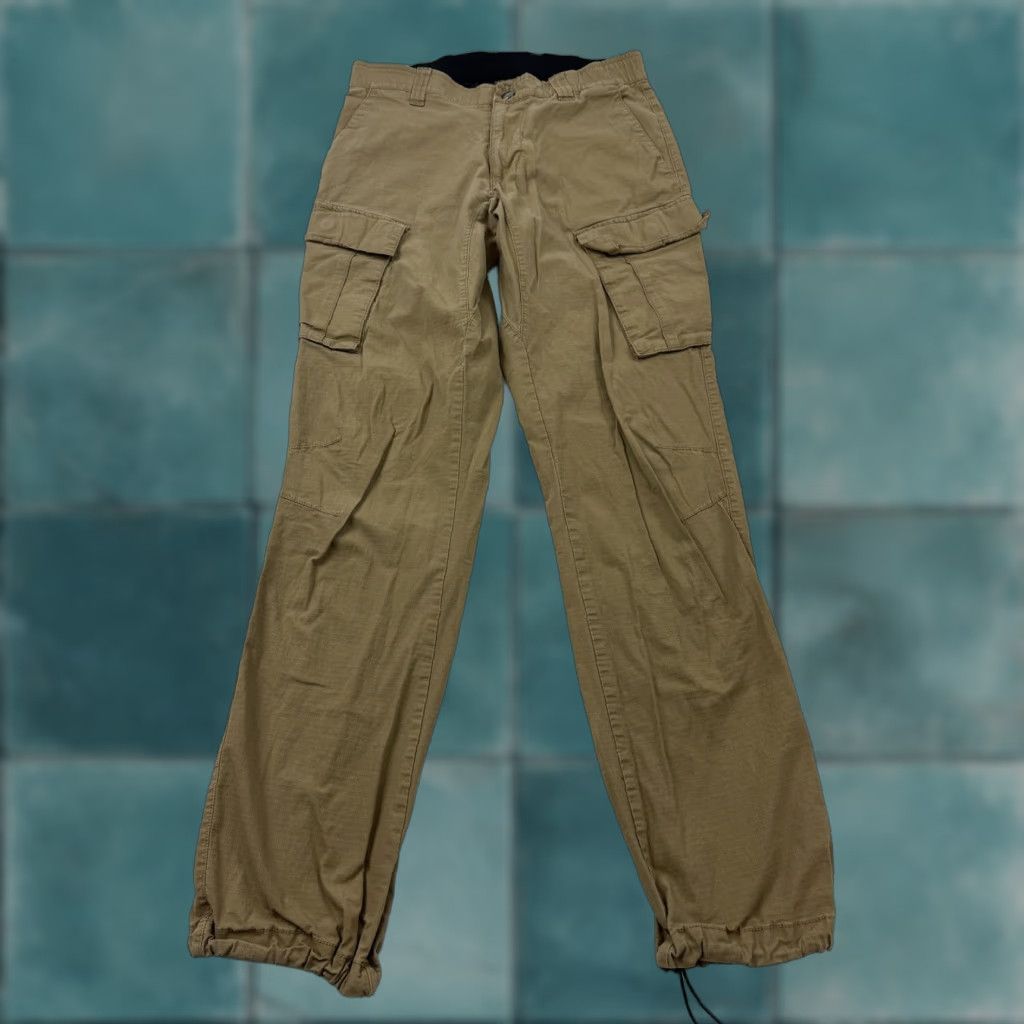 Vintage BYLT Cargo Pants Mens 30x29 Beige Tapered Cuffed Drawstring Casual Stretch Size US 30 / EU 46 - 1 Thumbnail