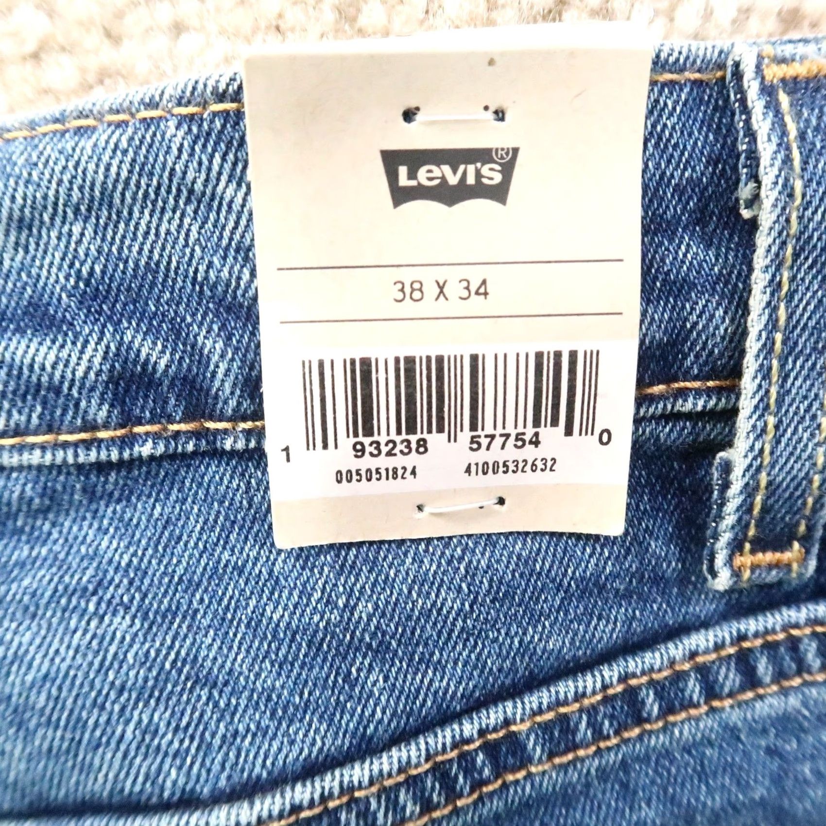 Levi's Levi's 505 Regular Fit Straight Leg Jeans Men's 38x34 Blue Denim NEW Size US 38 / EU 54 - 5 Thumbnail