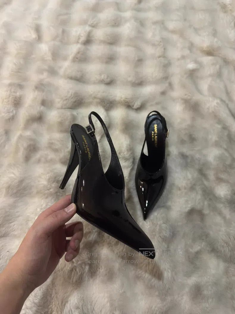 Saint Laurent Paris Saint Laurent Paris Crystal Rhinestone Patent Leather Poin Size US 5.5 / IT 35.5 - 2 Thumbnail